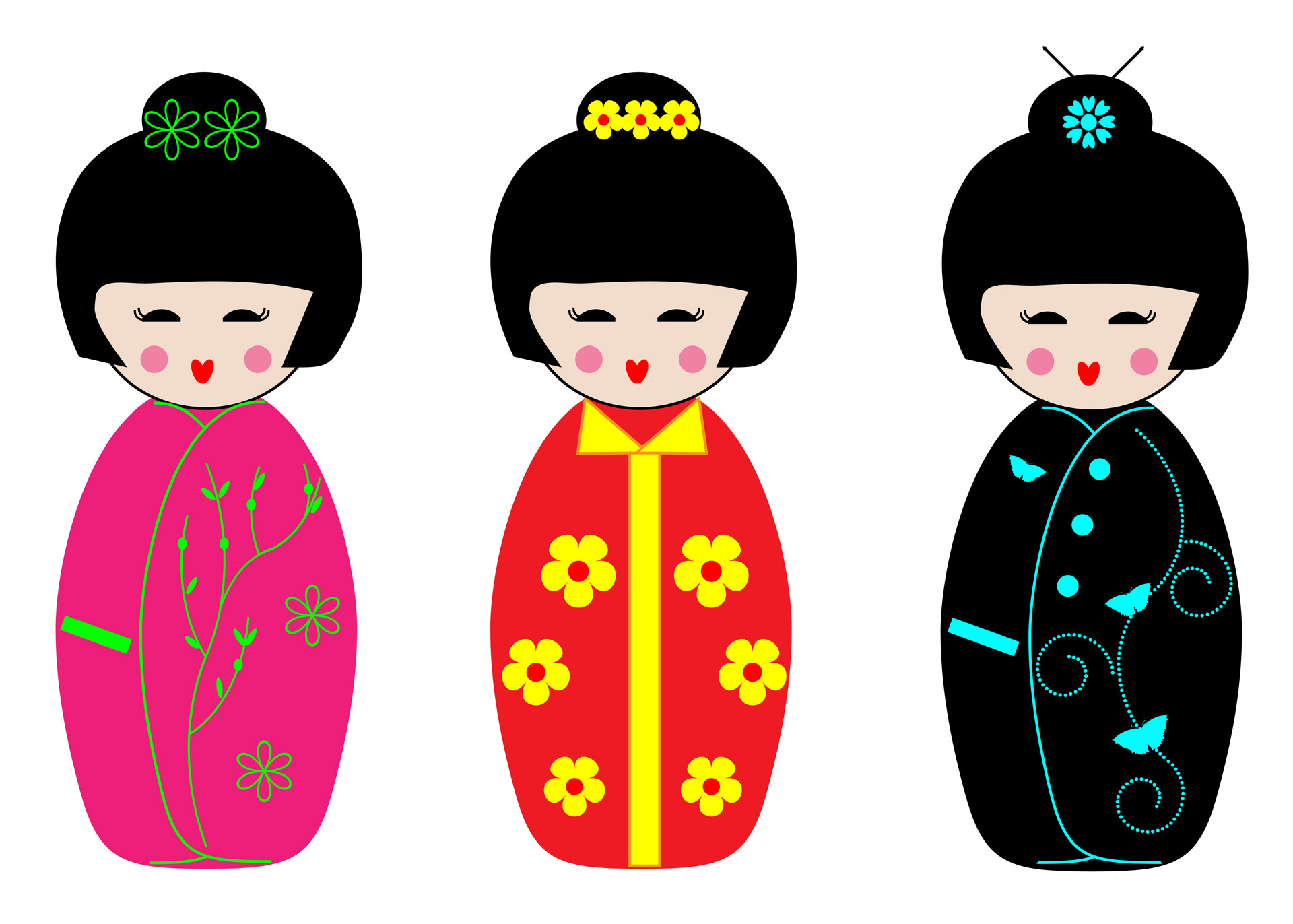 Free download high resolution image - free image free photo free stock image public domain picture -Kokeshi Dolls Clipart