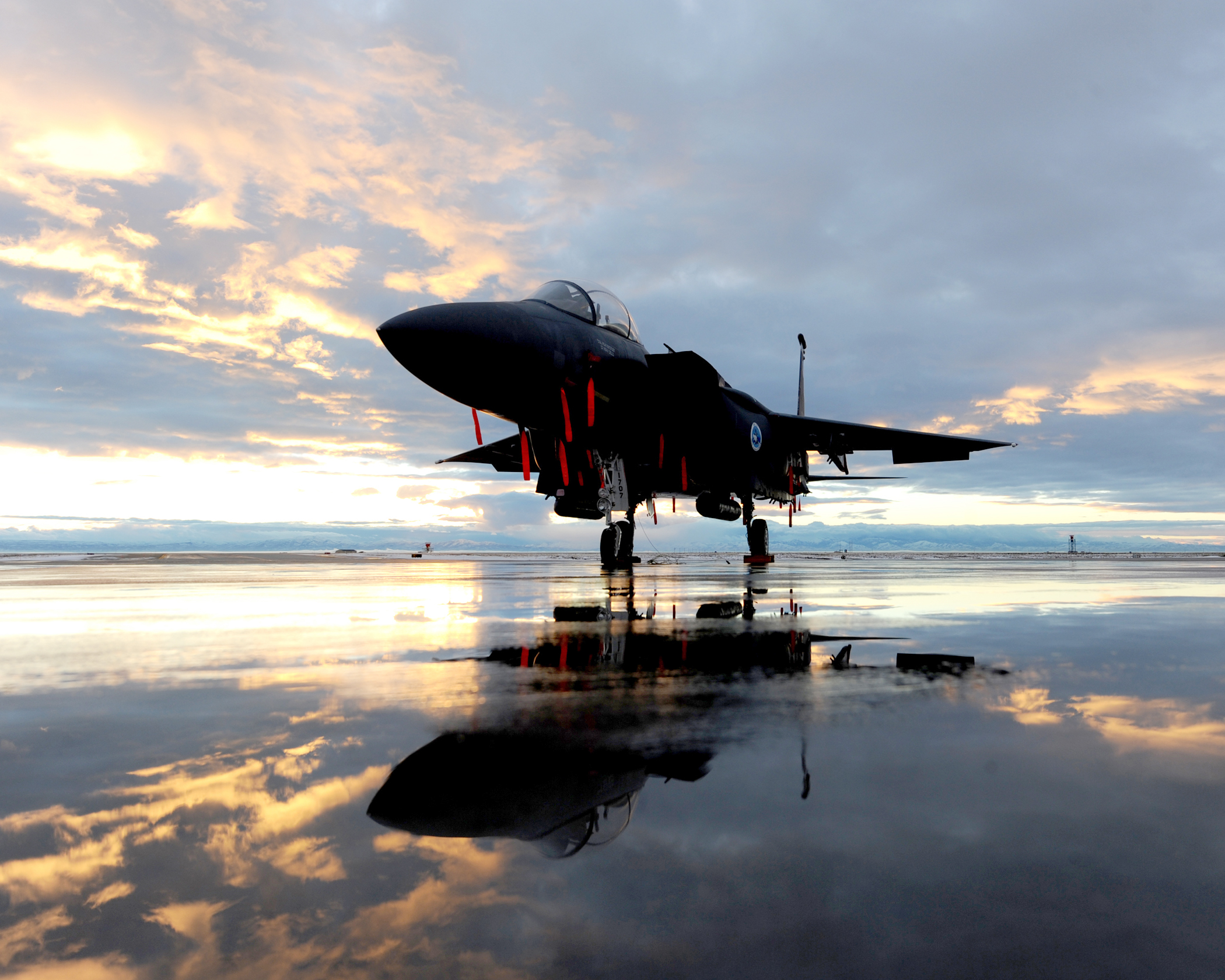 Free download high resolution image - free image free photo free stock image public domain picture -F-15E Fighter Jet On A Runway At Sunset