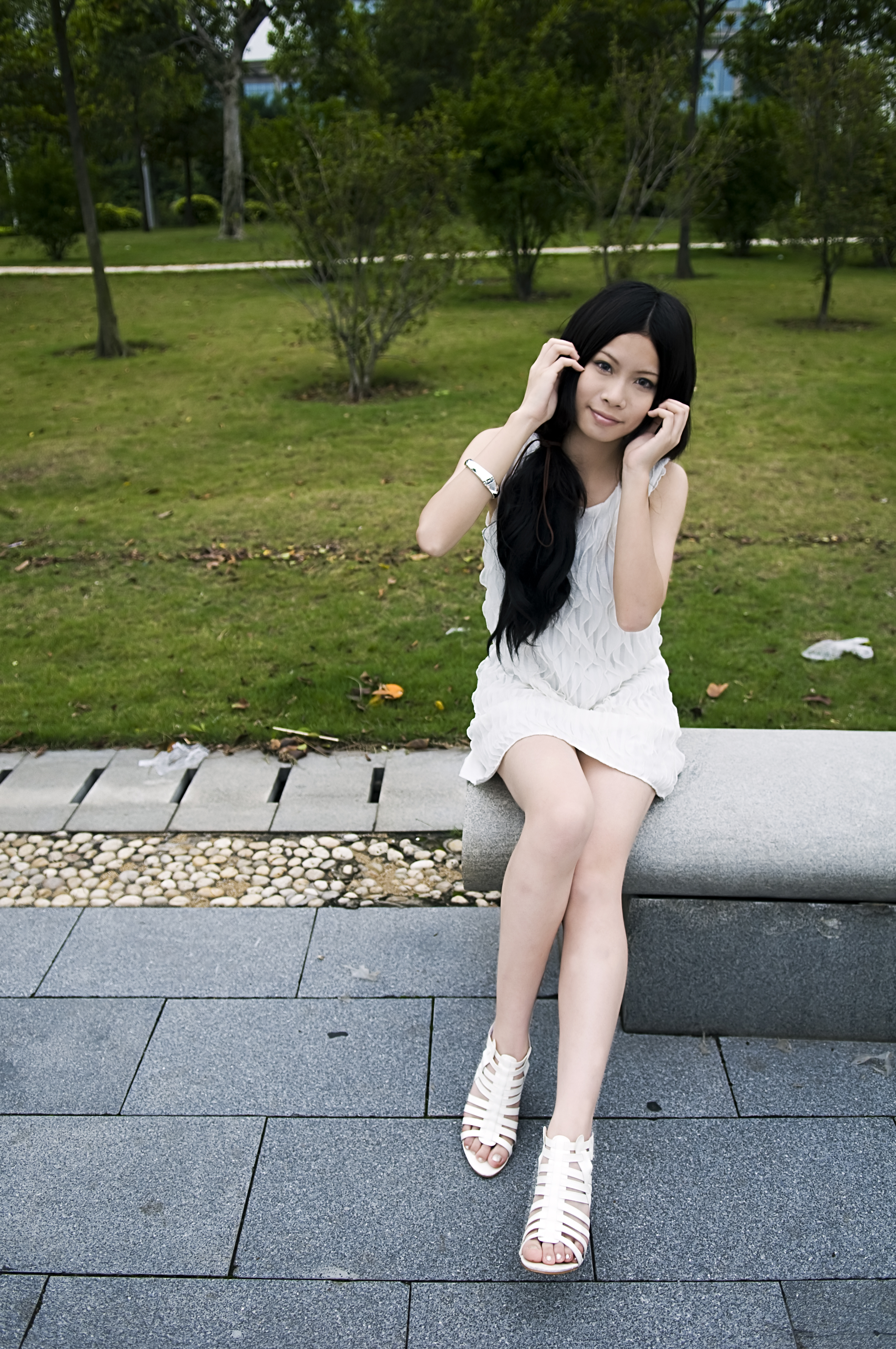 Free download high resolution image - free image free photo free stock image public domain picture -A Beautiful Chinese Girl Posing On A Bench Outdoors