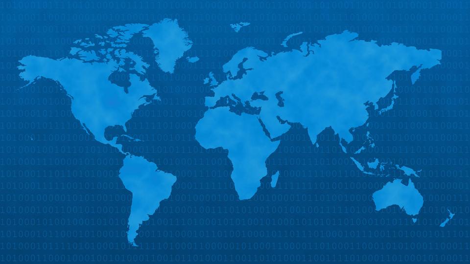 Free download high resolution image - free image free photo free stock image public domain picture  Blue World Map With Binary Code