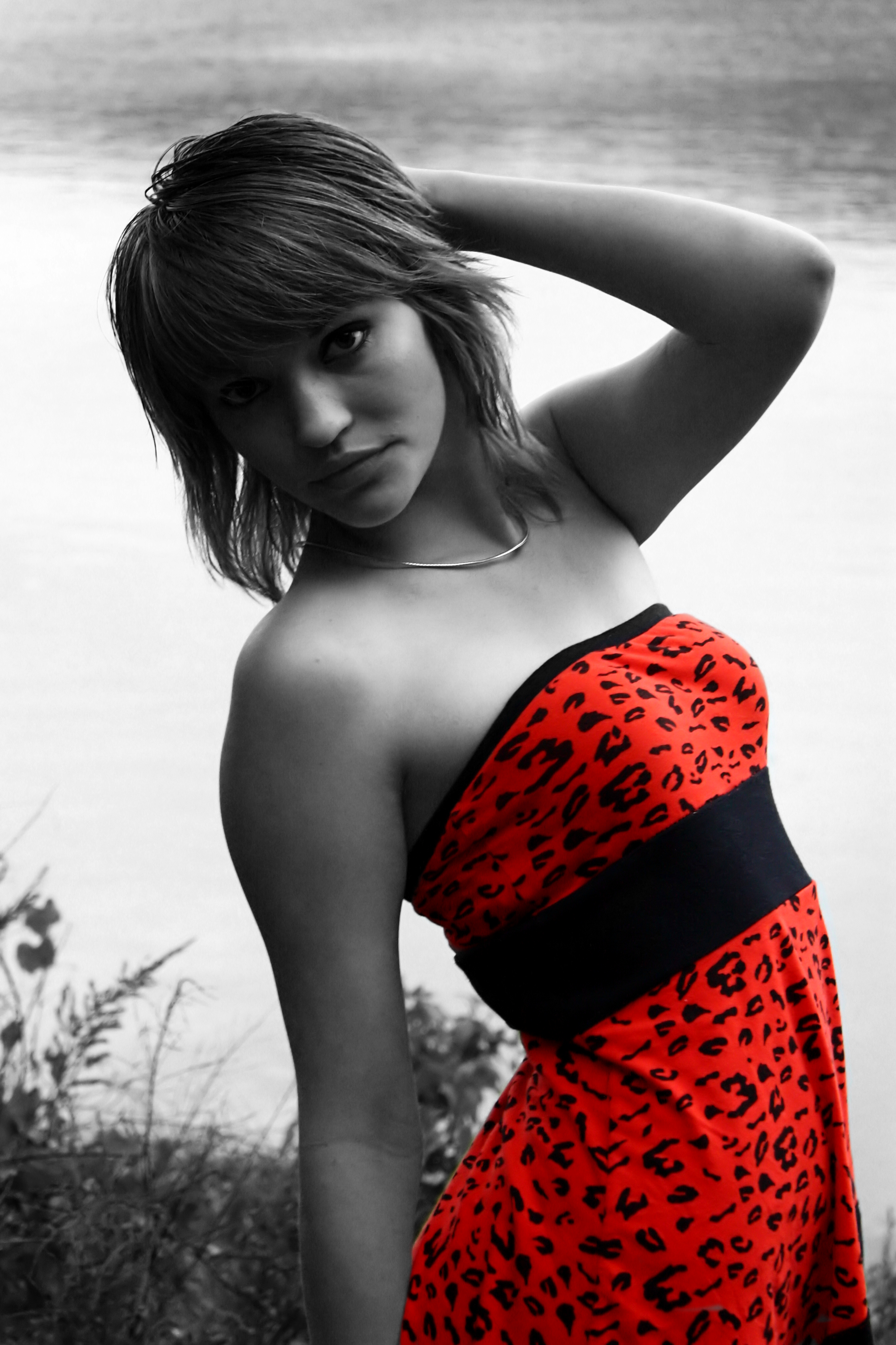 Free download high resolution image - free image free photo free stock image public domain picture -Young Korean Woman Posing In A Red Dress By A Lake