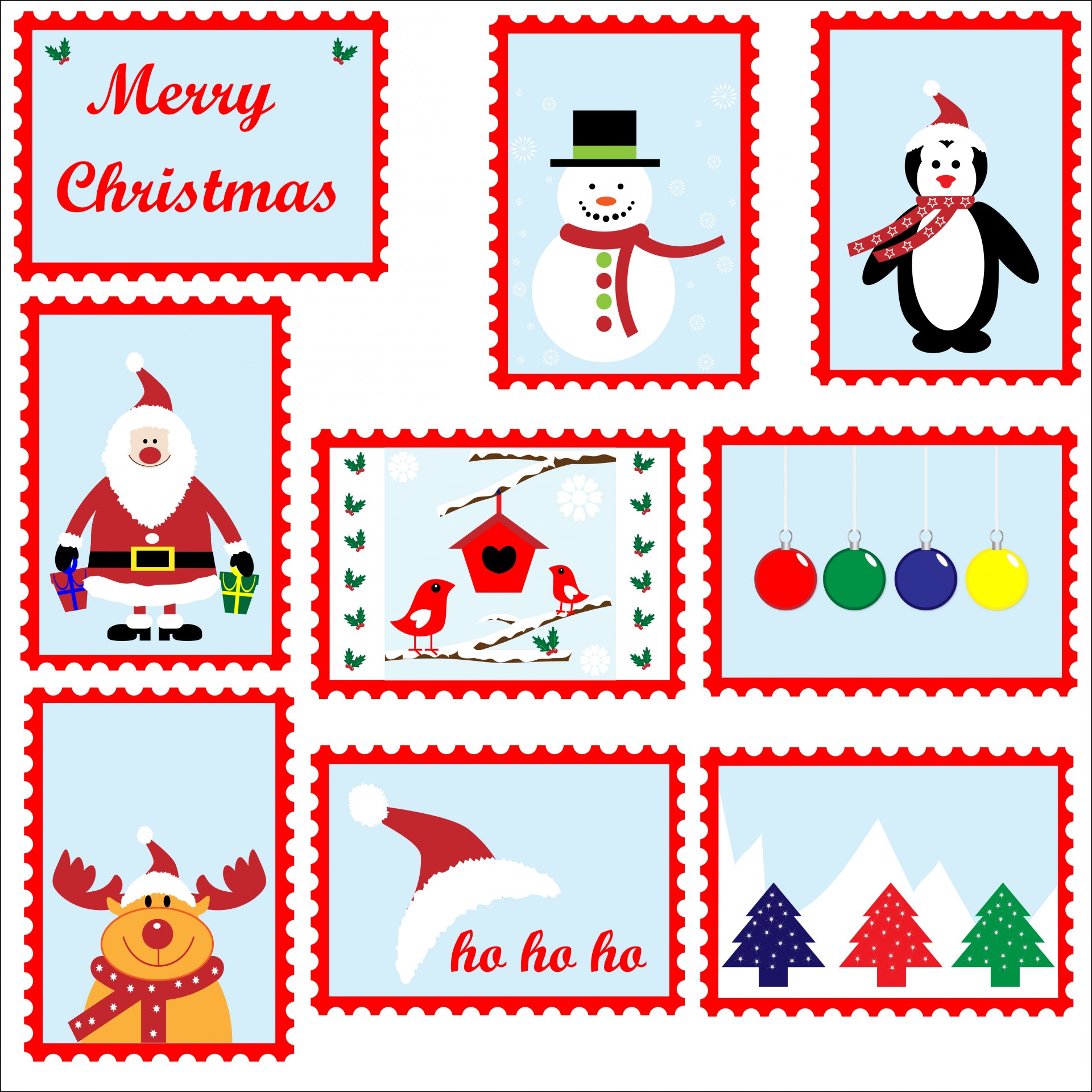 Free download high resolution image - free image free photo free stock image public domain picture -Christmas Postage Stamps Template