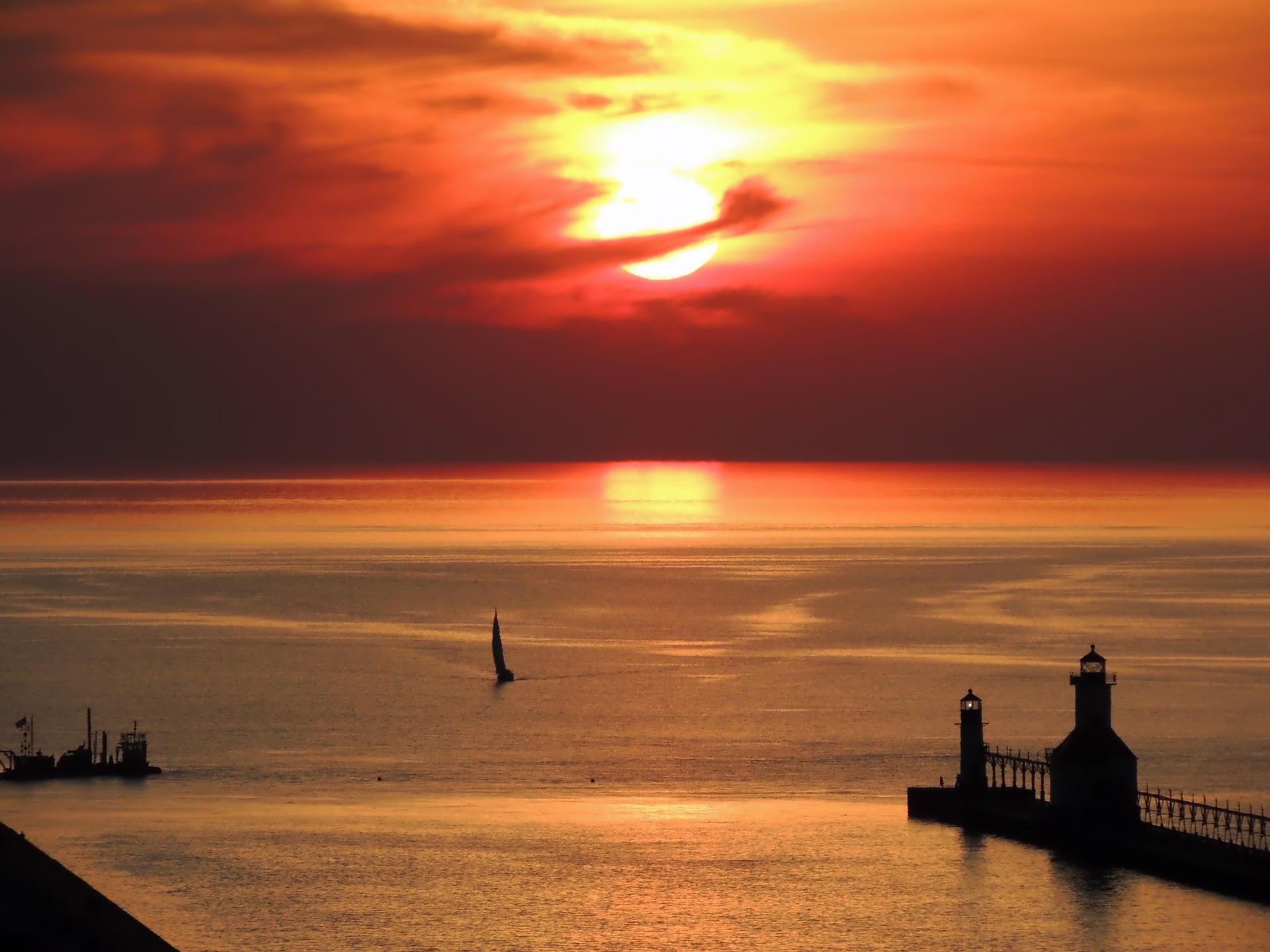 Free download high resolution image - free image free photo free stock image public domain picture -The Sun Setting over Lake Michigan