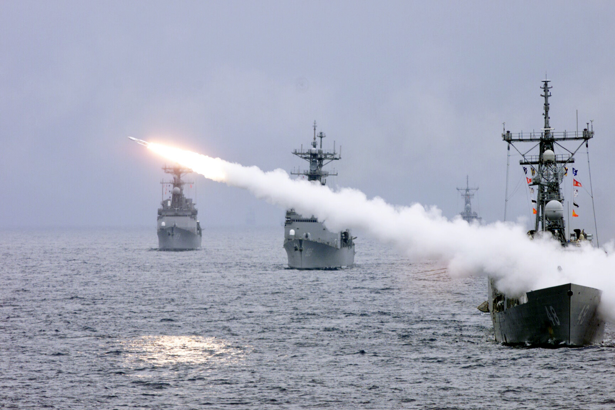 Free download high resolution image - free image free photo free stock image public domain picture -Missile leaves a trail of smoke off the Vandgrift'