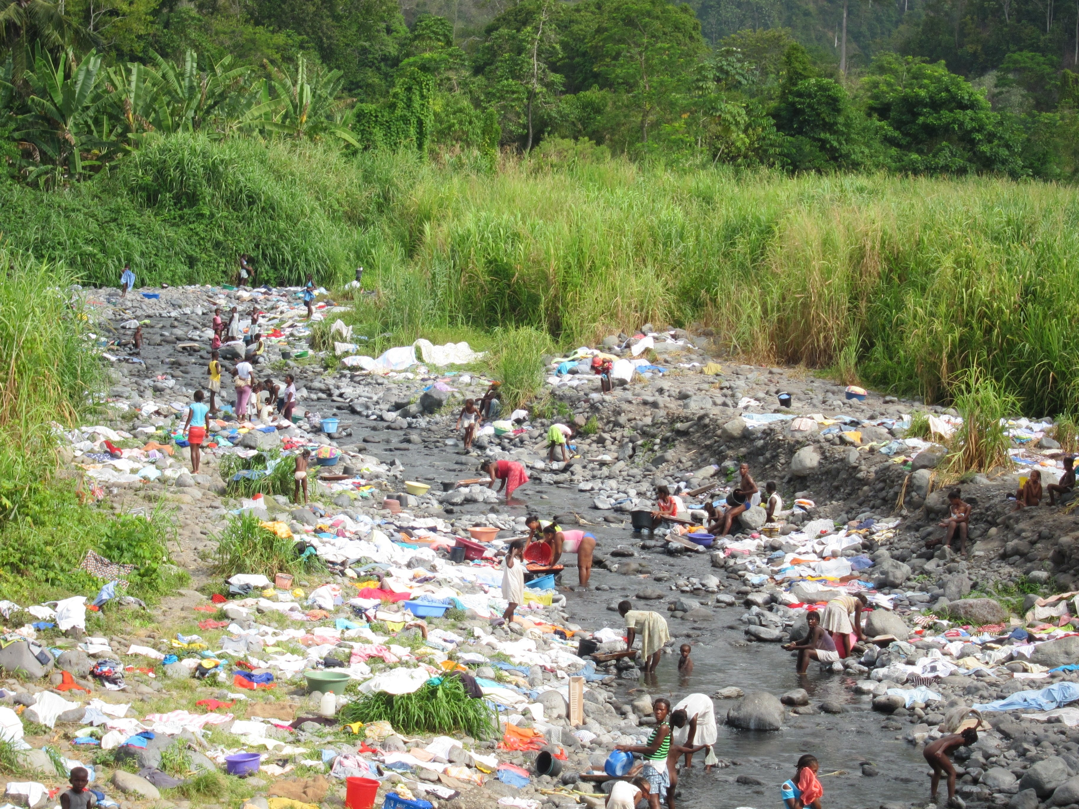 Free download high resolution image - free image free photo free stock image public domain picture -Sao Tomean Women Washing Laundry at River