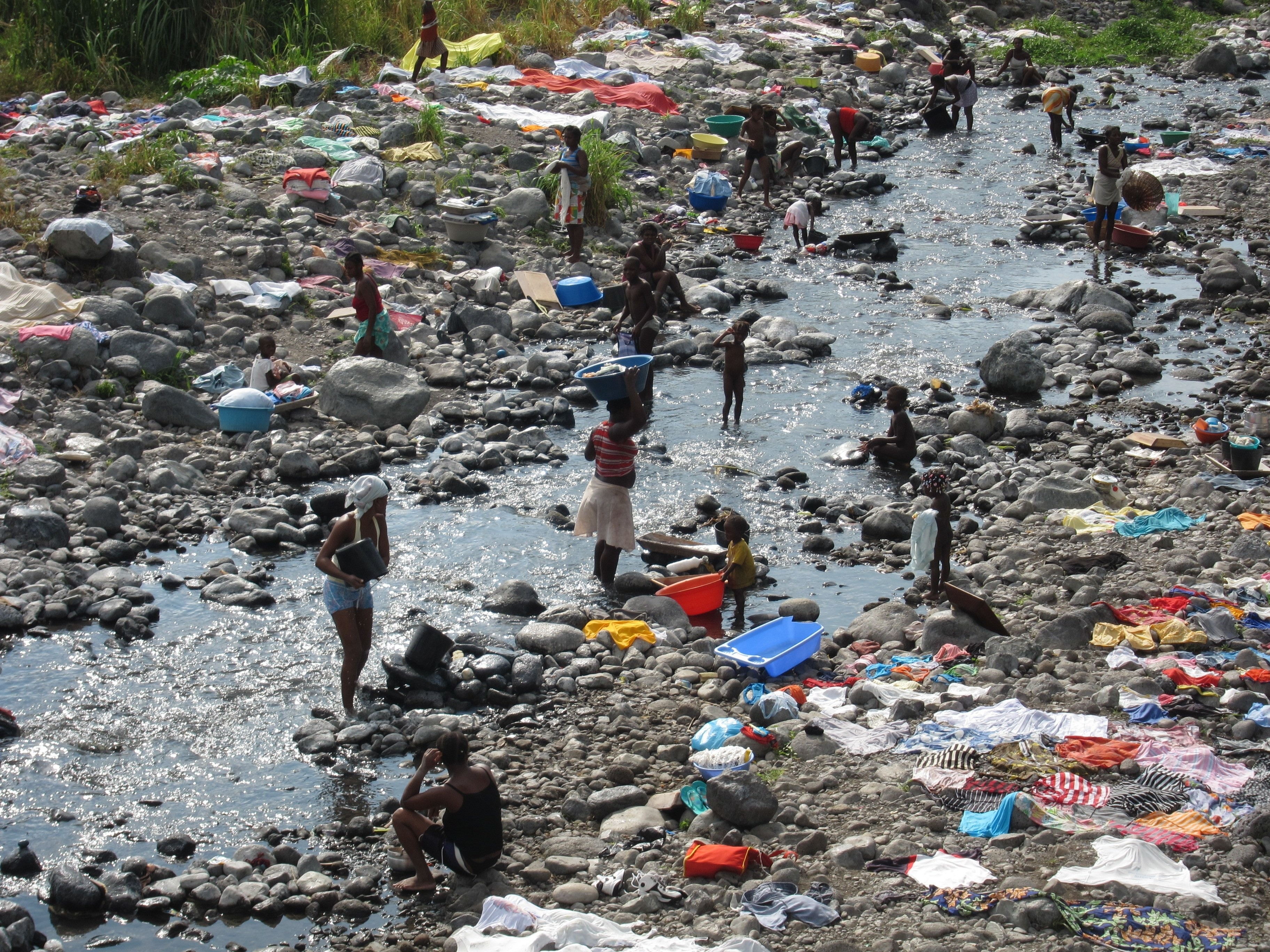 Free download high resolution image - free image free photo free stock image public domain picture -Sao Tomean Women Washing Laundry at River