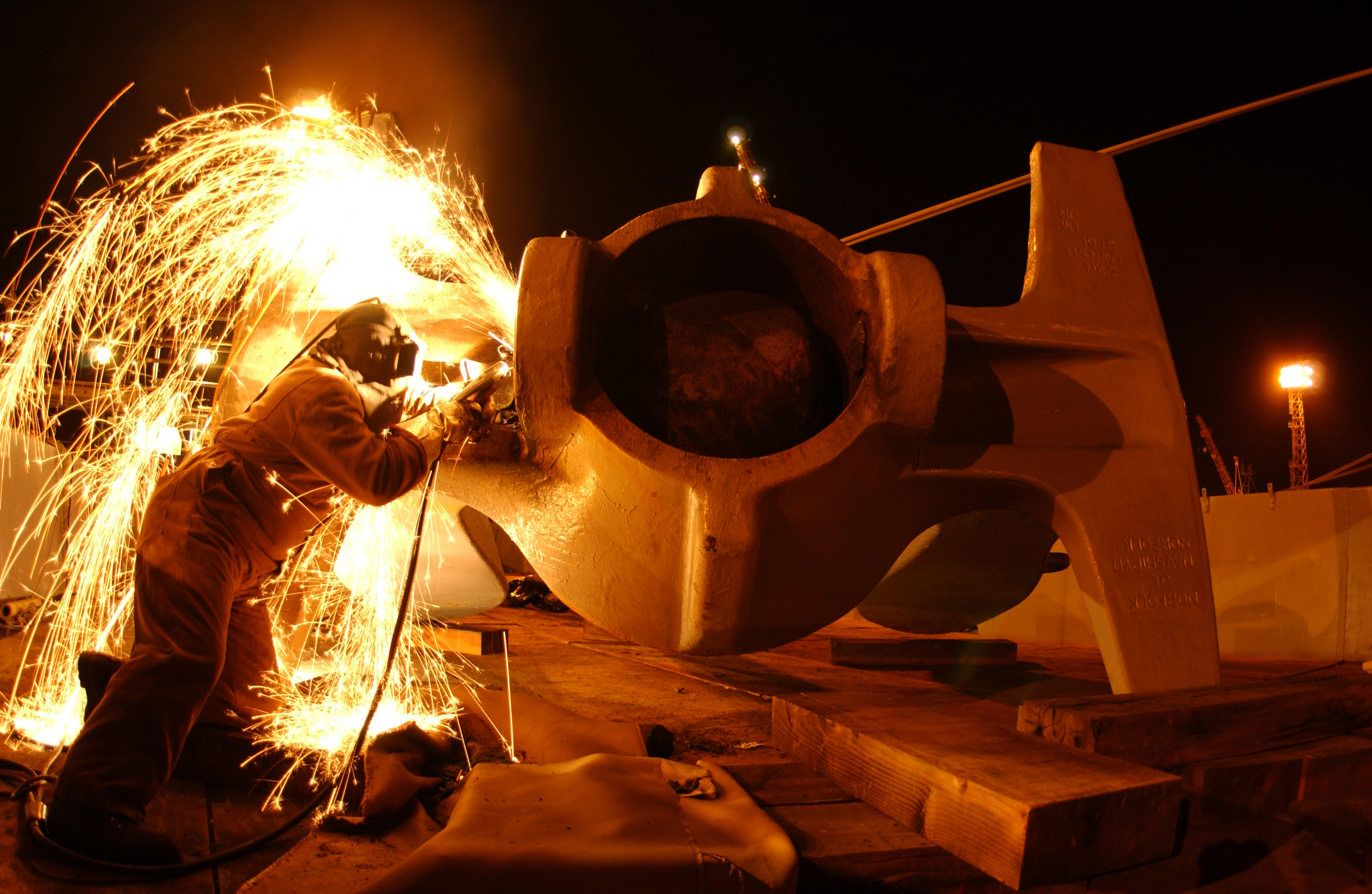 Free download high resolution image - free image free photo free stock image public domain picture -Sparks fly as a welder removes a cracked crown pin