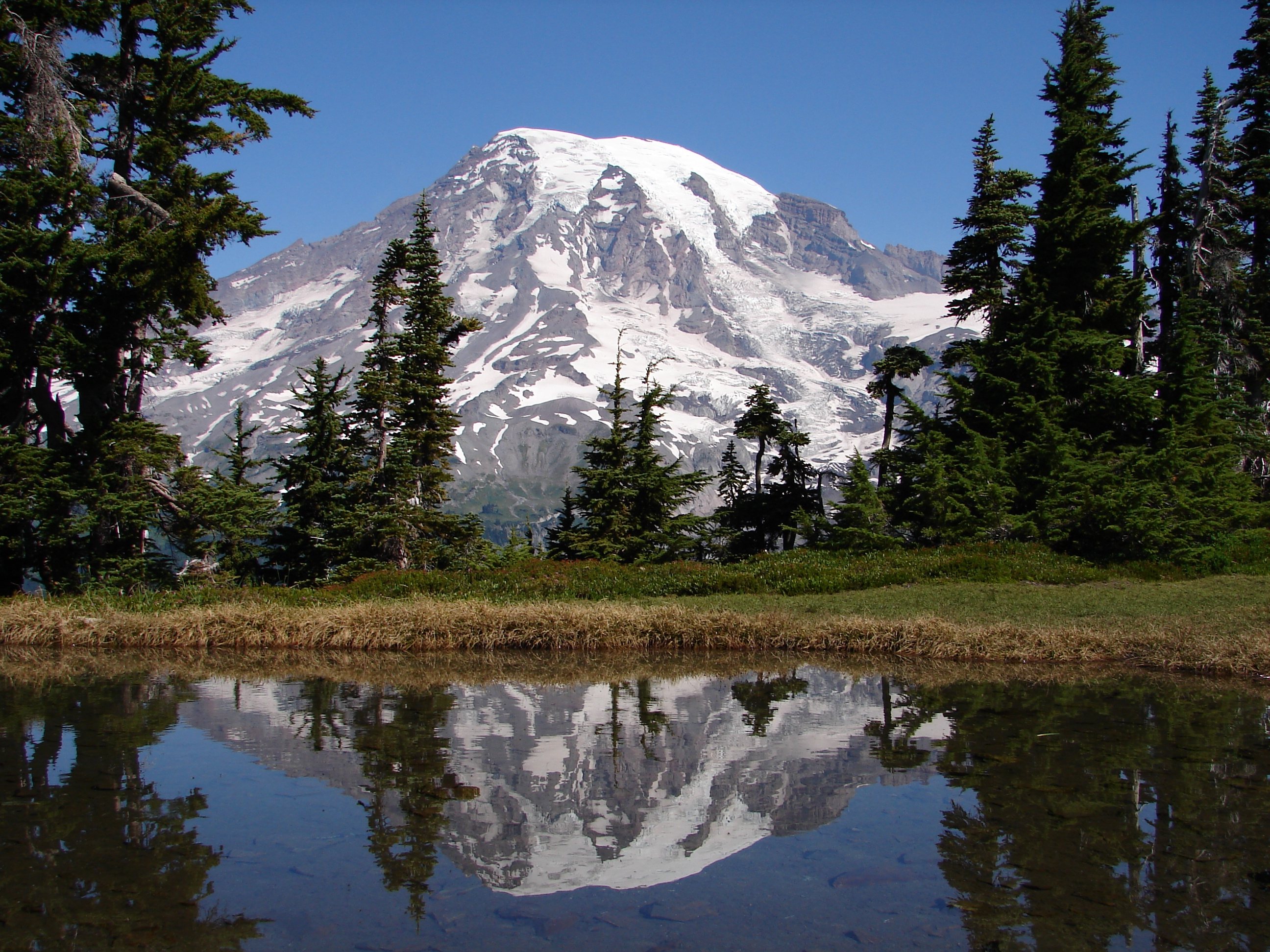 Free download high resolution image - free image free photo free stock image public domain picture -Mount Rainier reflects in a small lake at the top of the Tatoosh