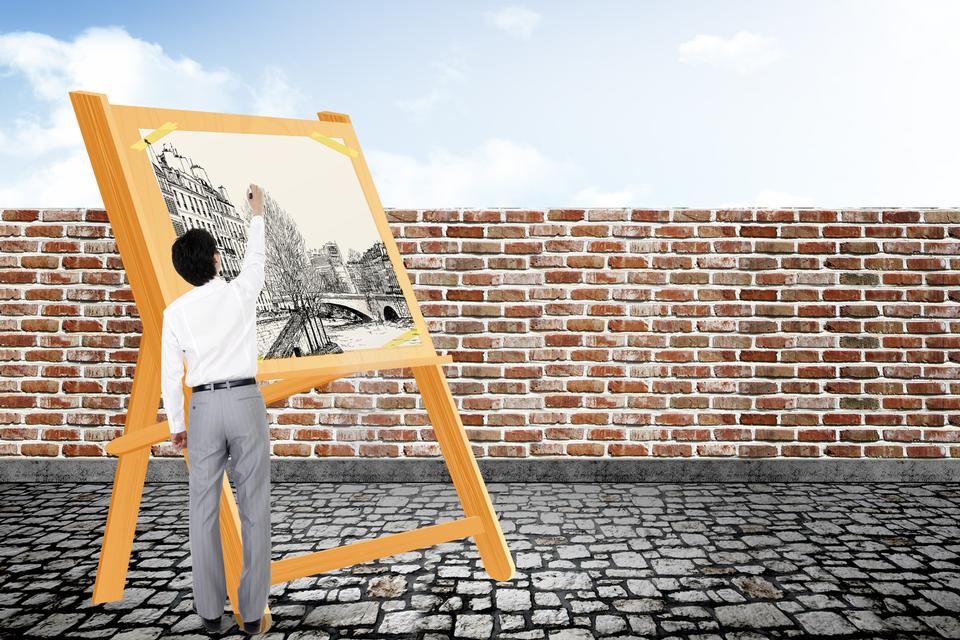 Free download high resolution image - free image free photo free stock image public domain picture  Male artist standing by a painting on an easel