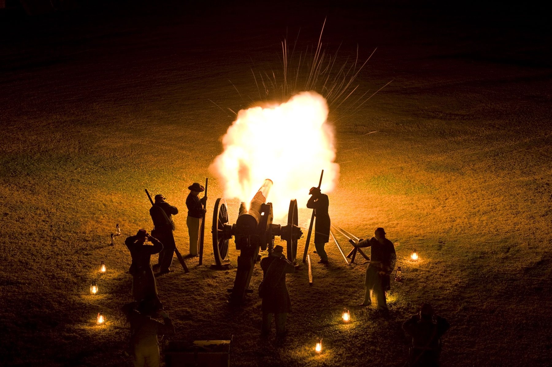 Free download high resolution image - free image free photo free stock image public domain picture -Cannon fire illuminates Fort Pulaski