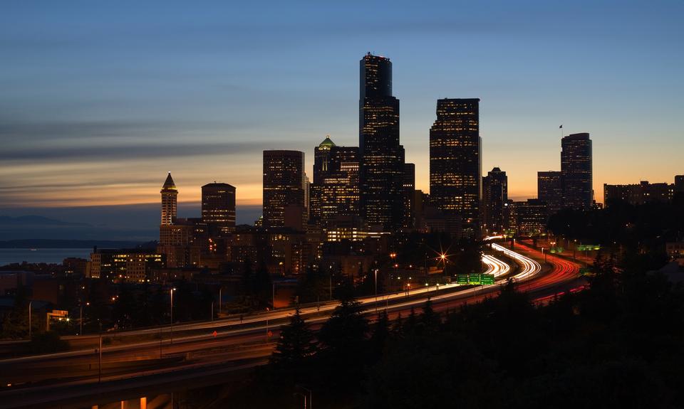 Free download high resolution image - free image free photo free stock image public domain picture  Seattle Highways and Skyline at Sunset