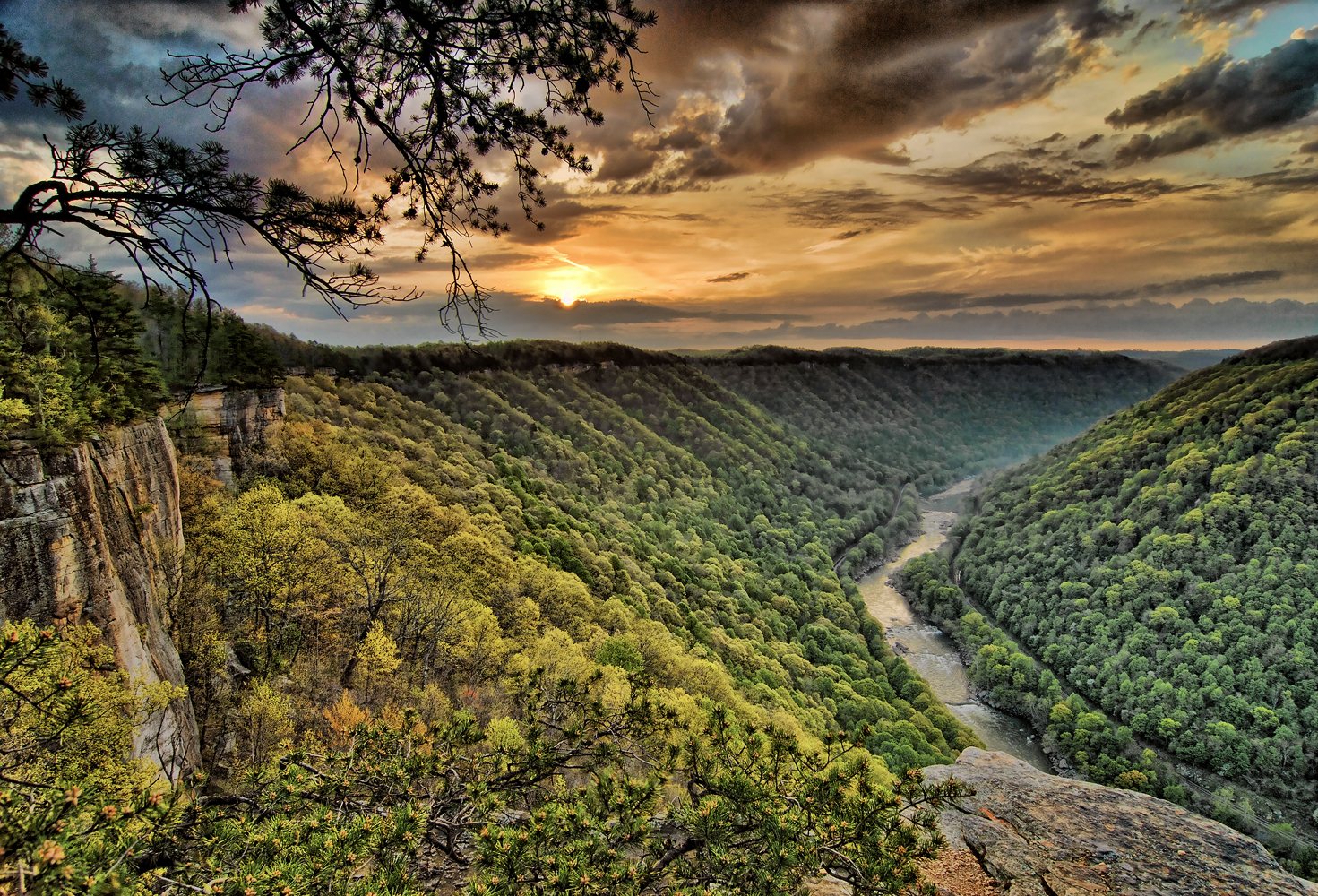 Free download high resolution image - free image free photo free stock image public domain picture -Diamond Point Sunrise New River Gorge National River