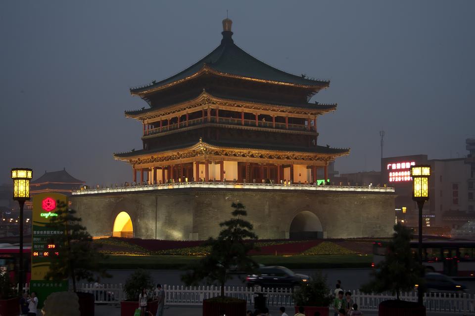 Free download high resolution image - free image free photo free stock image public domain picture  Night view of the Bell Tower in Xian, China