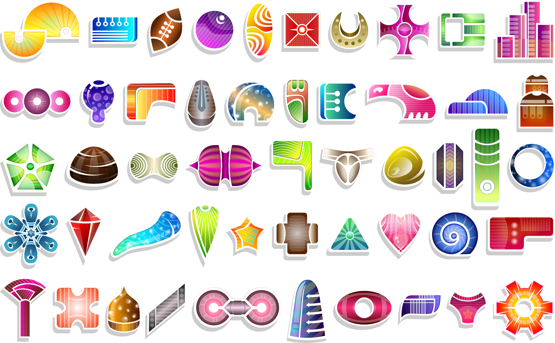 Free download high resolution image - free image free photo free stock image public domain picture -Icon Set Symbols Abstract Colorful Patters Shapes