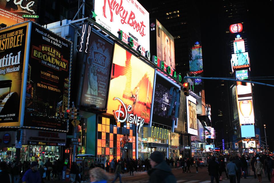 Free download high resolution image - free image free photo free stock image public domain picture  Illuminated facades of Broadway theaters in Times Square, NYC