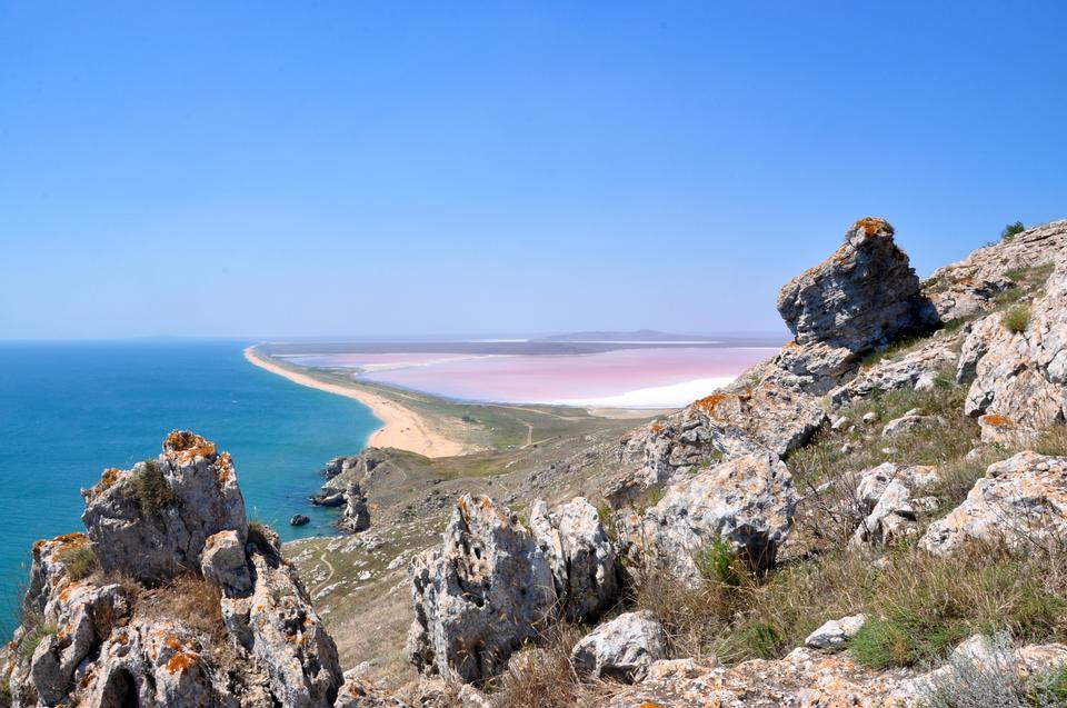 Free download high resolution image - free image free photo free stock image public domain picture  View from the mountains to the sea coast and mud pink lake