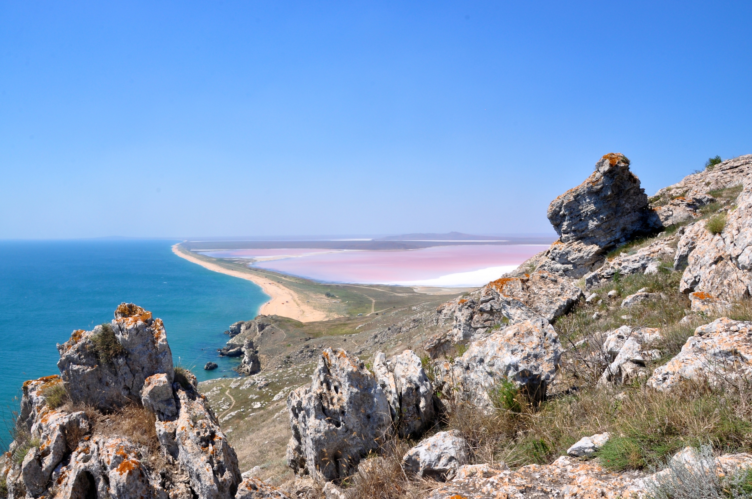 Free download high resolution image - free image free photo free stock image public domain picture -View from the mountains to the sea coast and mud pink lake