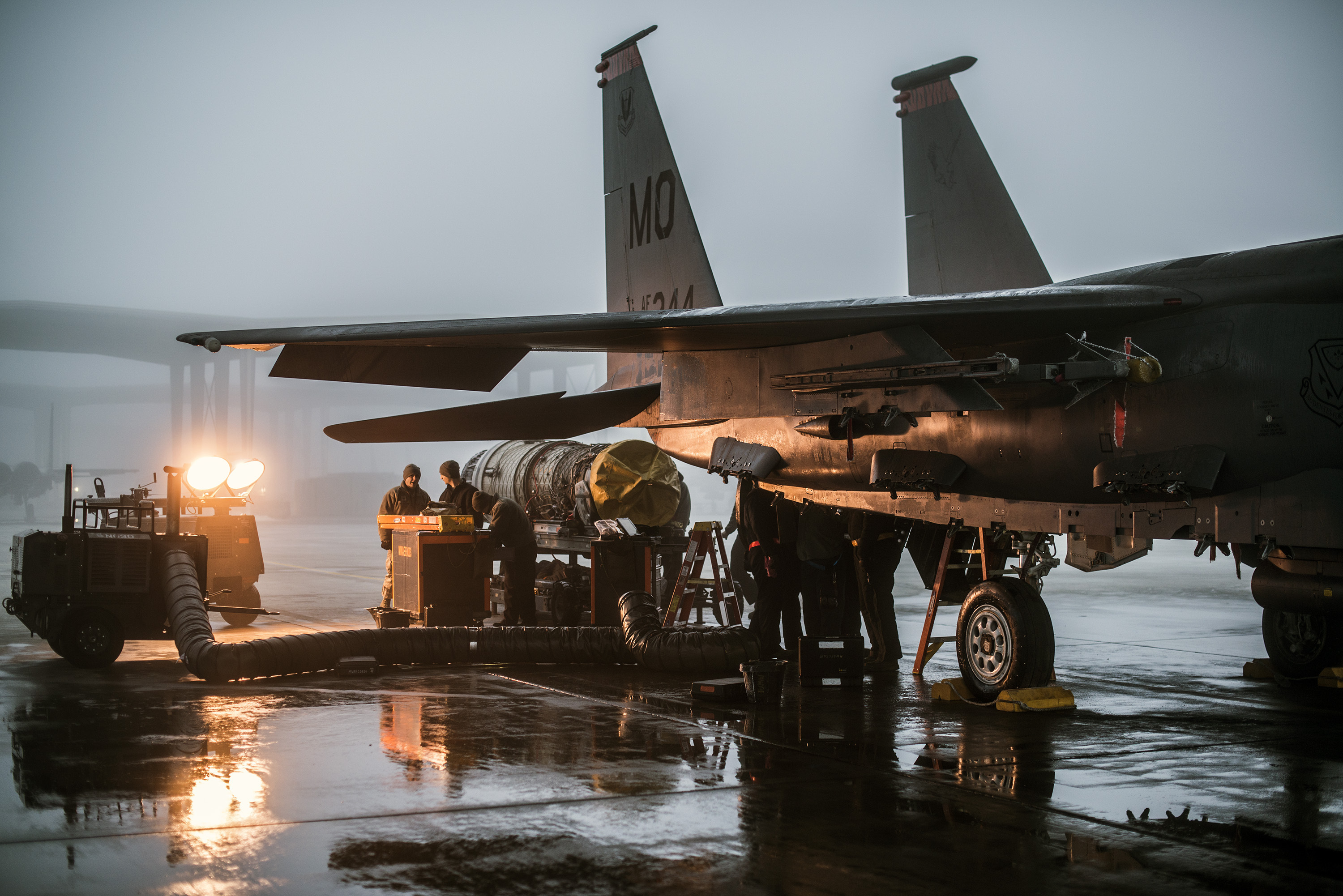 Free download high resolution image - free image free photo free stock image public domain picture -Propulsion technicians service an F-15E Strike Eagle engine