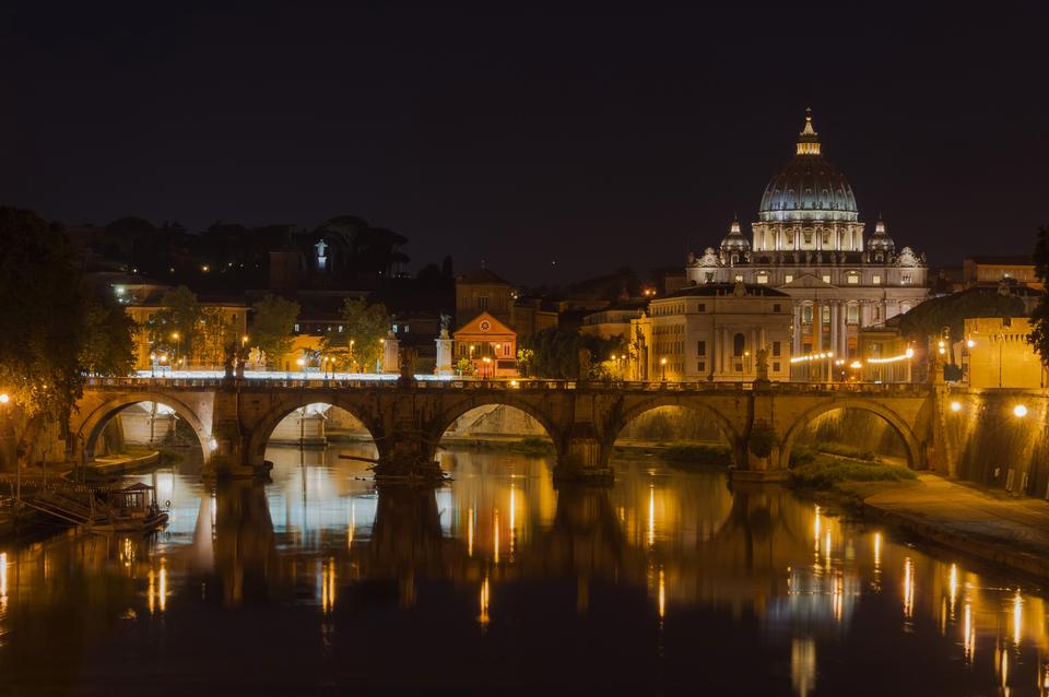 Free download high resolution image - free image free photo free stock image public domain picture  Night view at St. Peter's cathedral in Rome, Italy