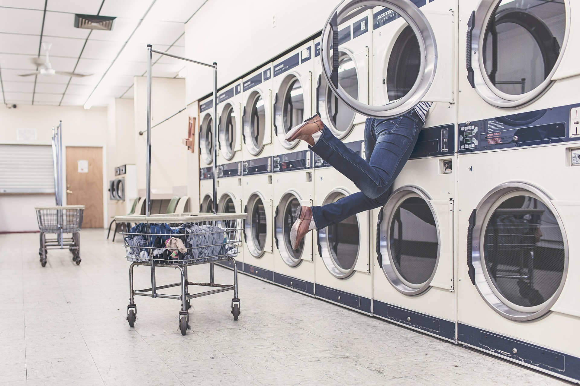 Free download high resolution image - free image free photo free stock image public domain picture -A row of industrial washing machines in a public laundromat