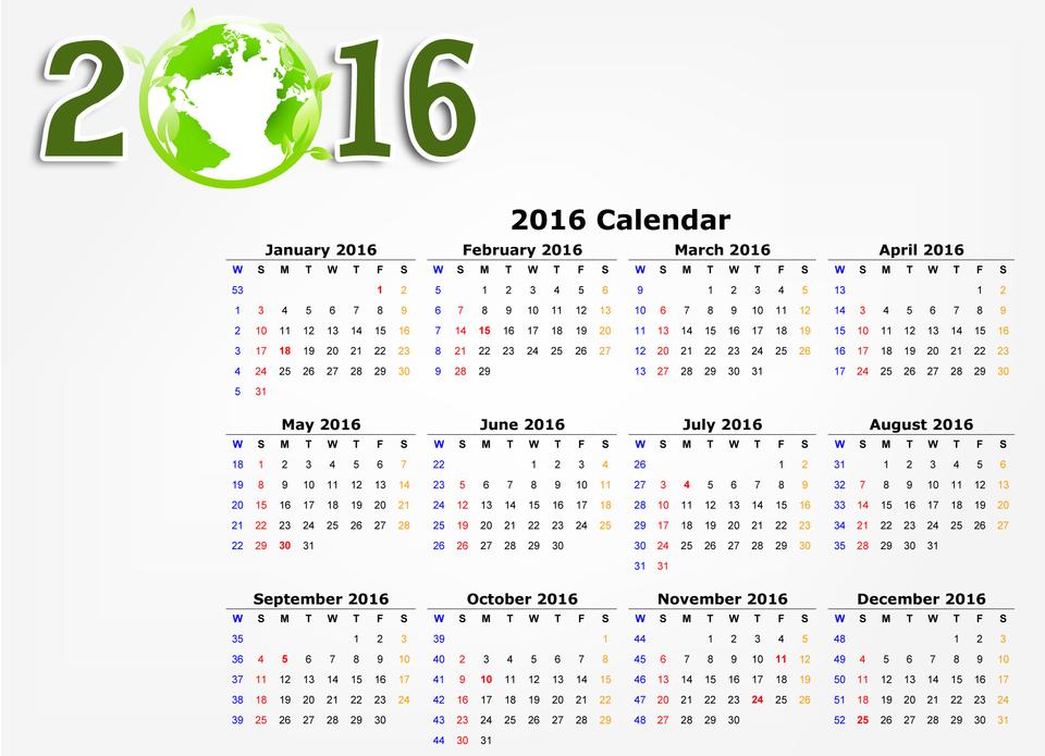 Free download high resolution image - free image free photo free stock image public domain picture  Calendar 2016 / 2016 calendar design eco green