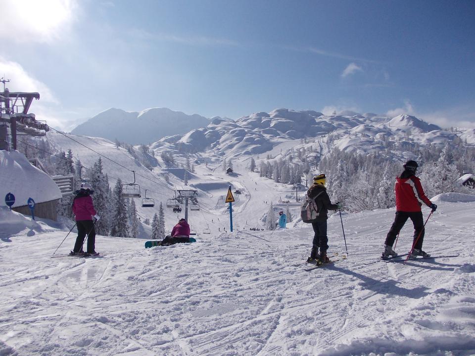 Free download high resolution image - free image free photo free stock image public domain picture  Skiers on ski slopes in Alp mountains, Triglav natural park