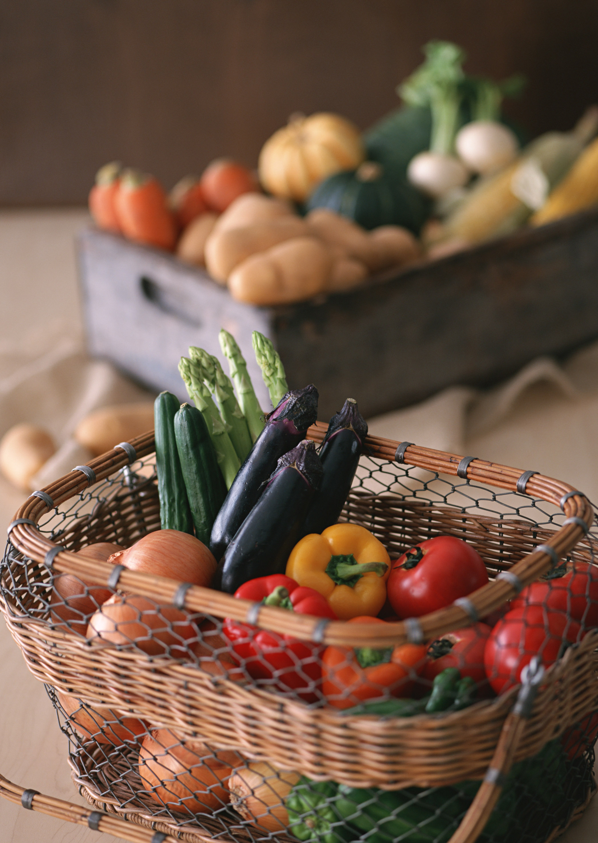 Free download high resolution image - free image free photo free stock image public domain picture -Assorted vegetables in basket on rustic wooden background.