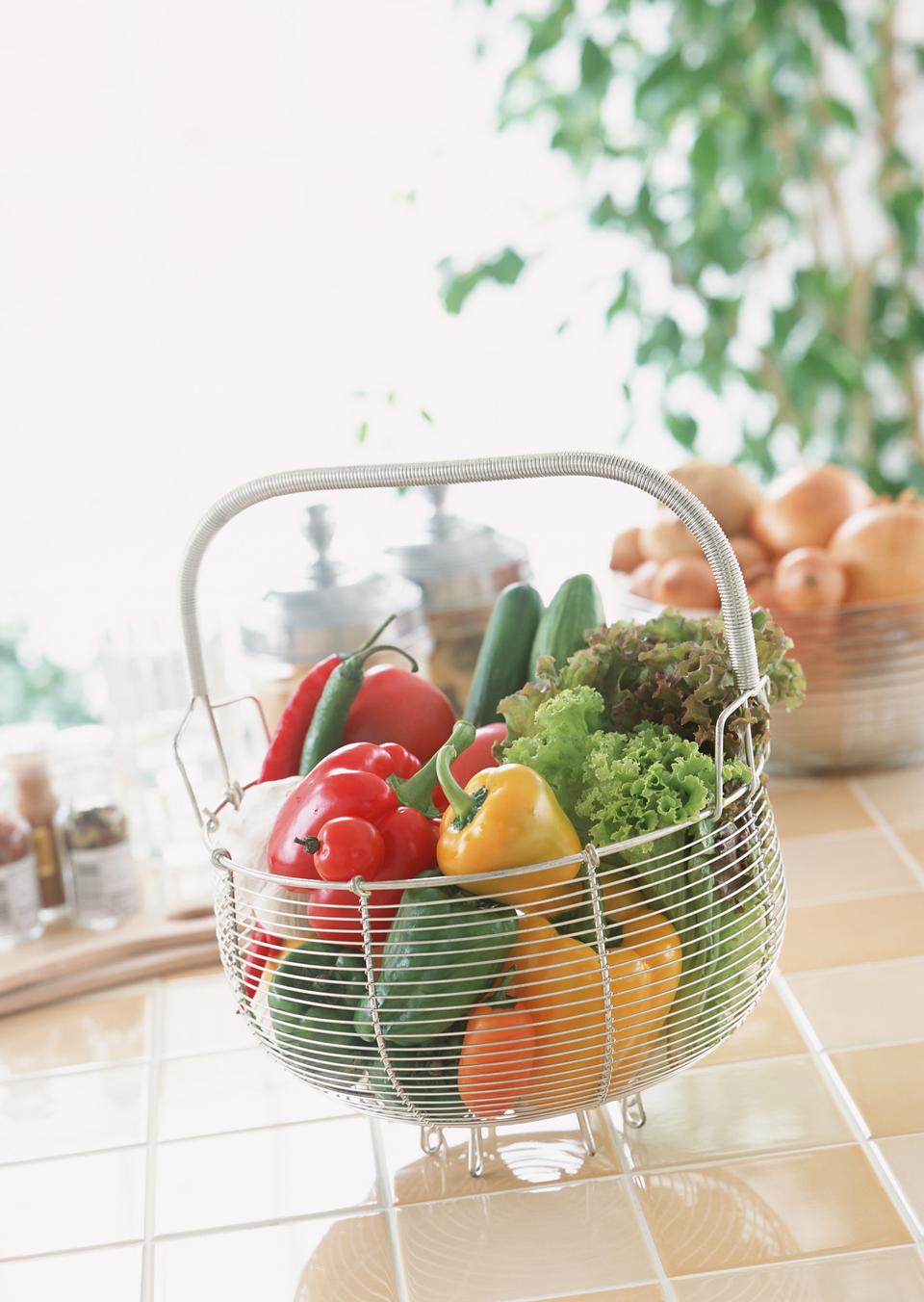 Free download high resolution image - free image free photo free stock image public domain picture  Assortment of fresh fruits and vegetables in metal basket