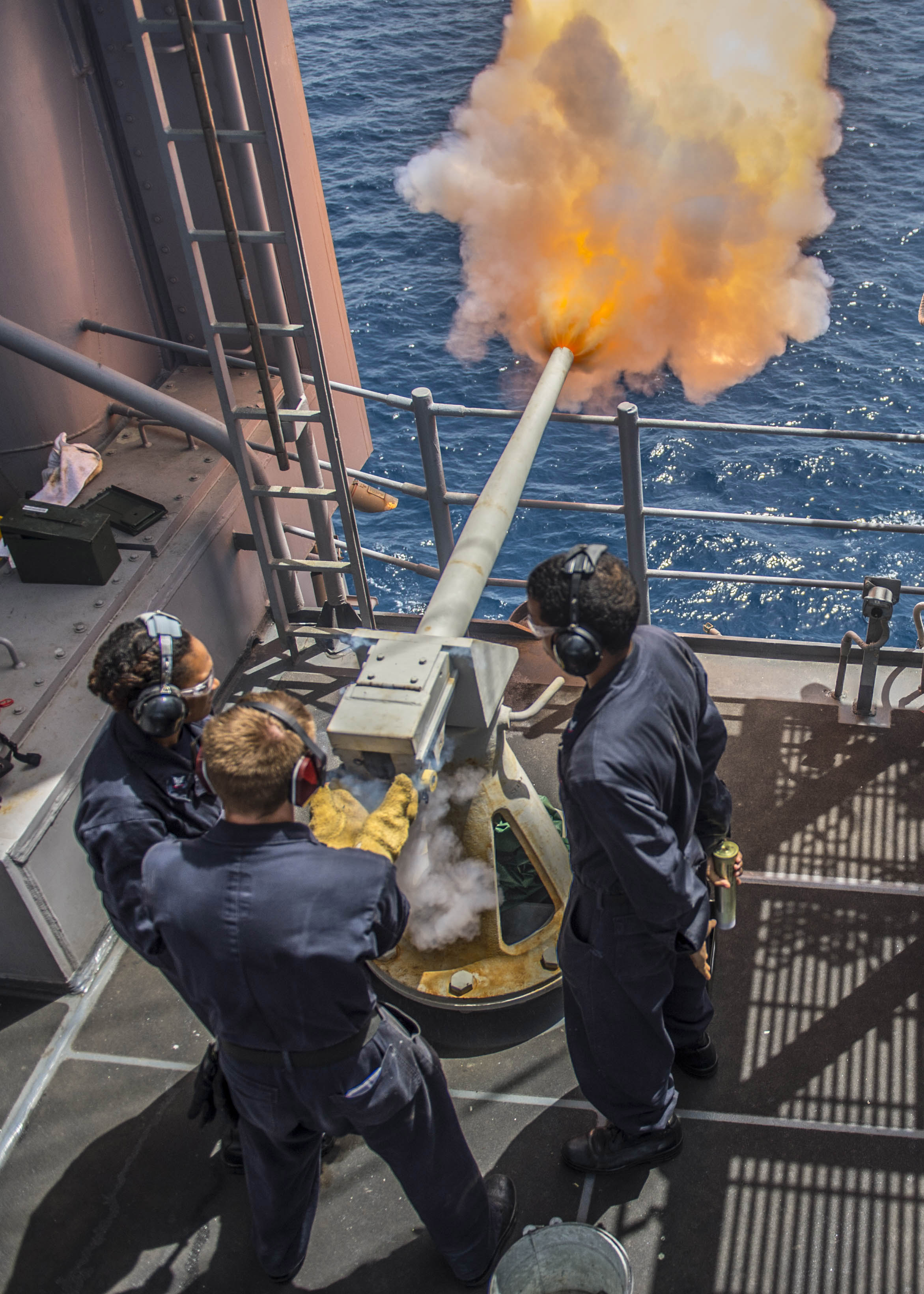 Free download high resolution image - free image free photo free stock image public domain picture -Gunner's mates fire a 40mm saluting battery