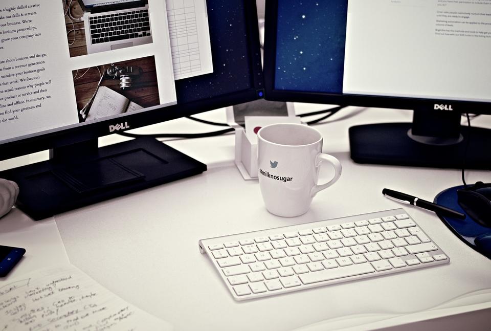 Free download high resolution image - free image free photo free stock image public domain picture  office table with notebook, keyboard, mouse, cup of coffee