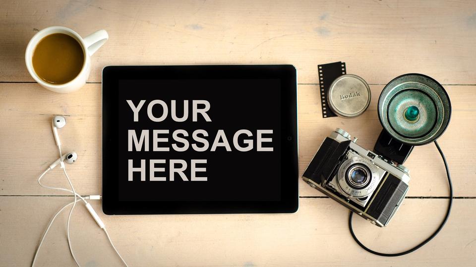 Free download high resolution image - free image free photo free stock image public domain picture  Different objects on wooden background: camera, tablet,coffee