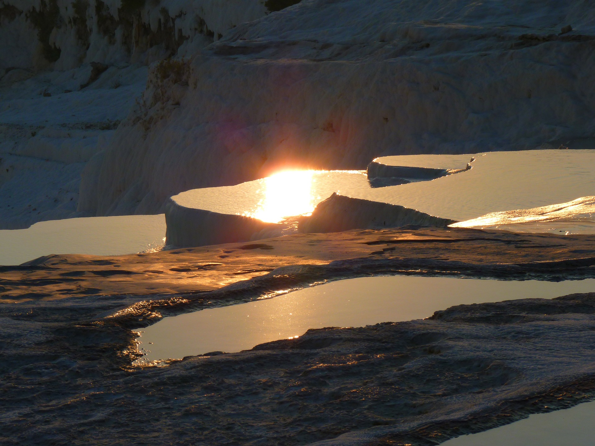 Free download high resolution image - free image free photo free stock image public domain picture -Dramatic turquoise pools in Pamukkale at sunset