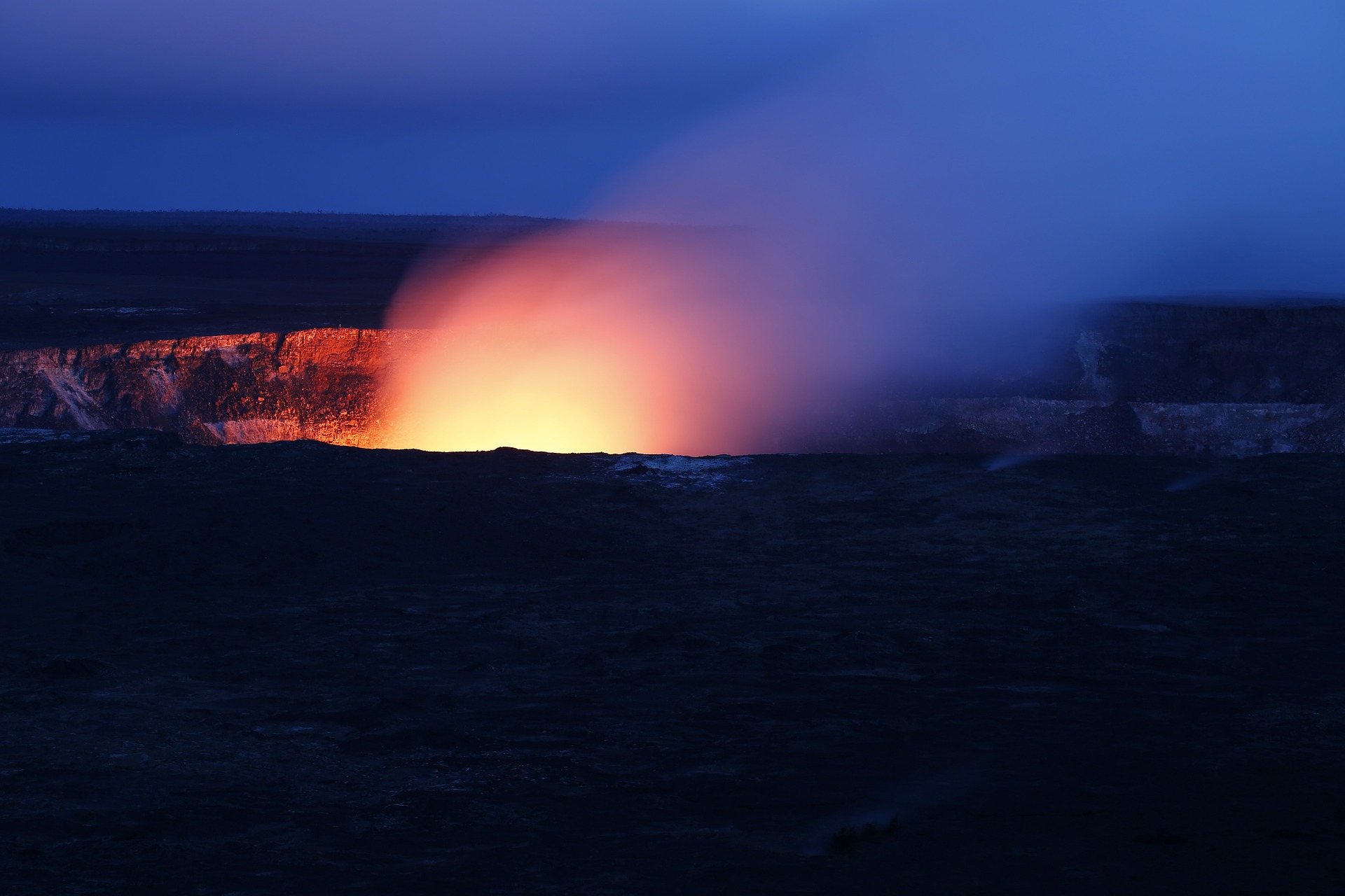 Free download high resolution image - free image free photo free stock image public domain picture -As the sun sets Kilauea volcano begins to show the hot lava