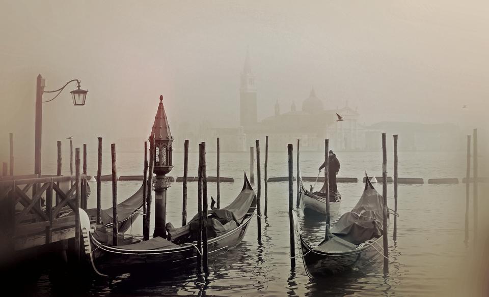 Free download high resolution image - free image free photo free stock image public domain picture  Gondolas in lagoon of Venice on foggy, Italy