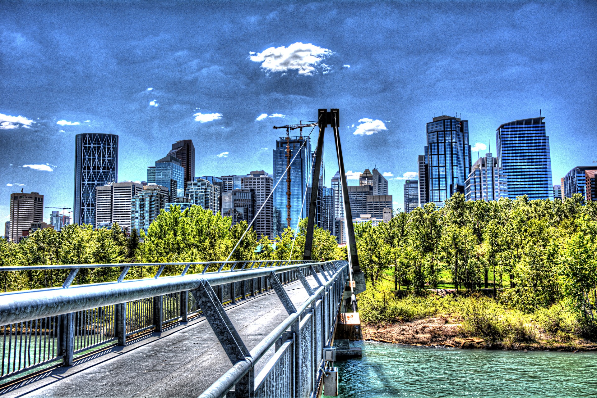 Free download high resolution image - free image free photo free stock image public domain picture -Calgary skyline at night with Bow River and Centre Street Bridge.