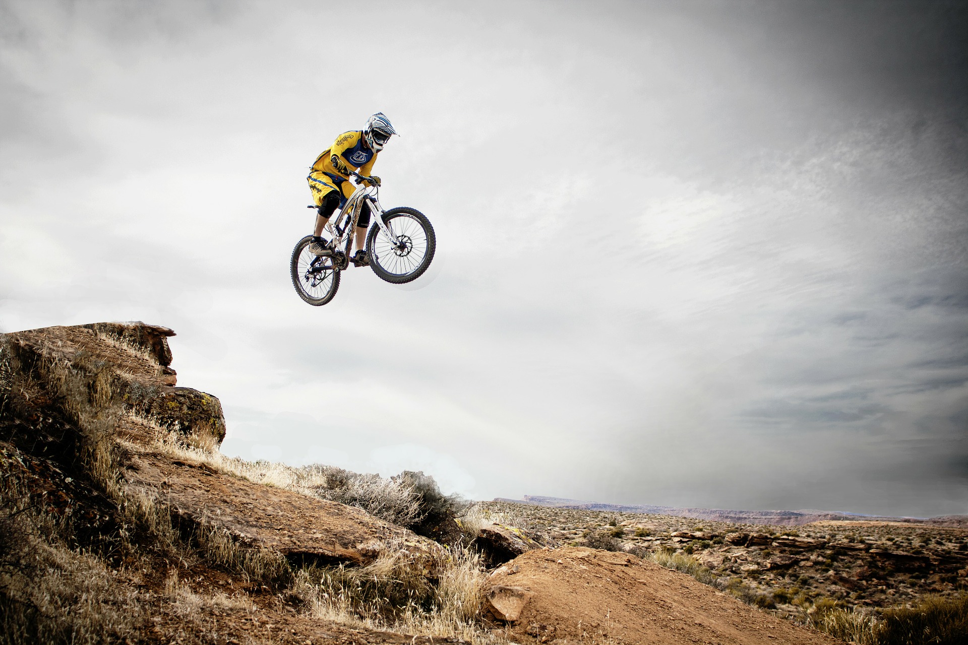 Free download high resolution image - free image free photo free stock image public domain picture -A fearless mountain biker of  Moab's slickrock trail.