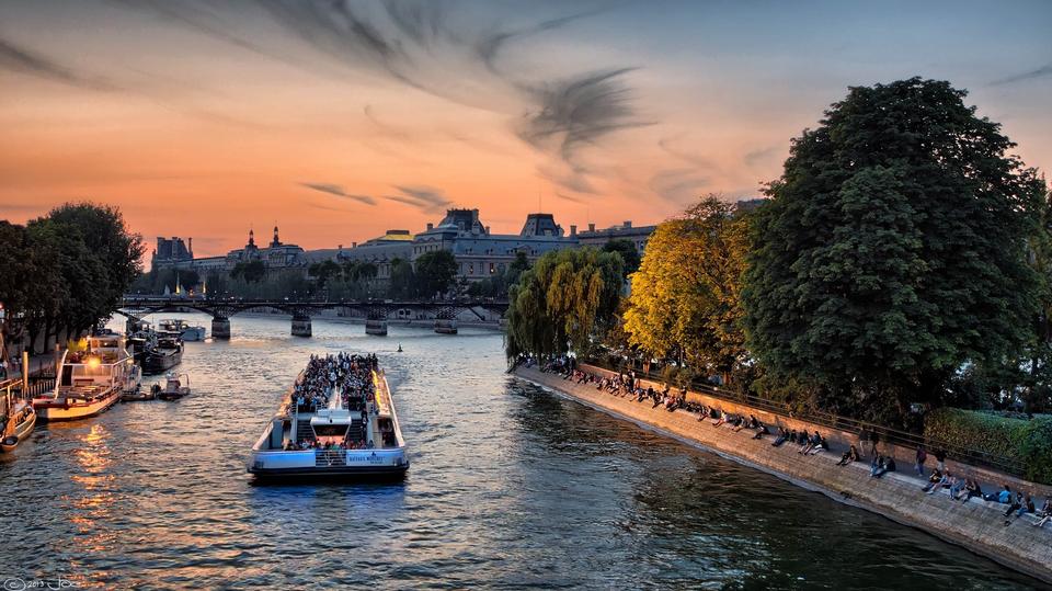 Free download high resolution image - free image free photo free stock image public domain picture  Paris Seine River Boats Sunset Sky Colorful