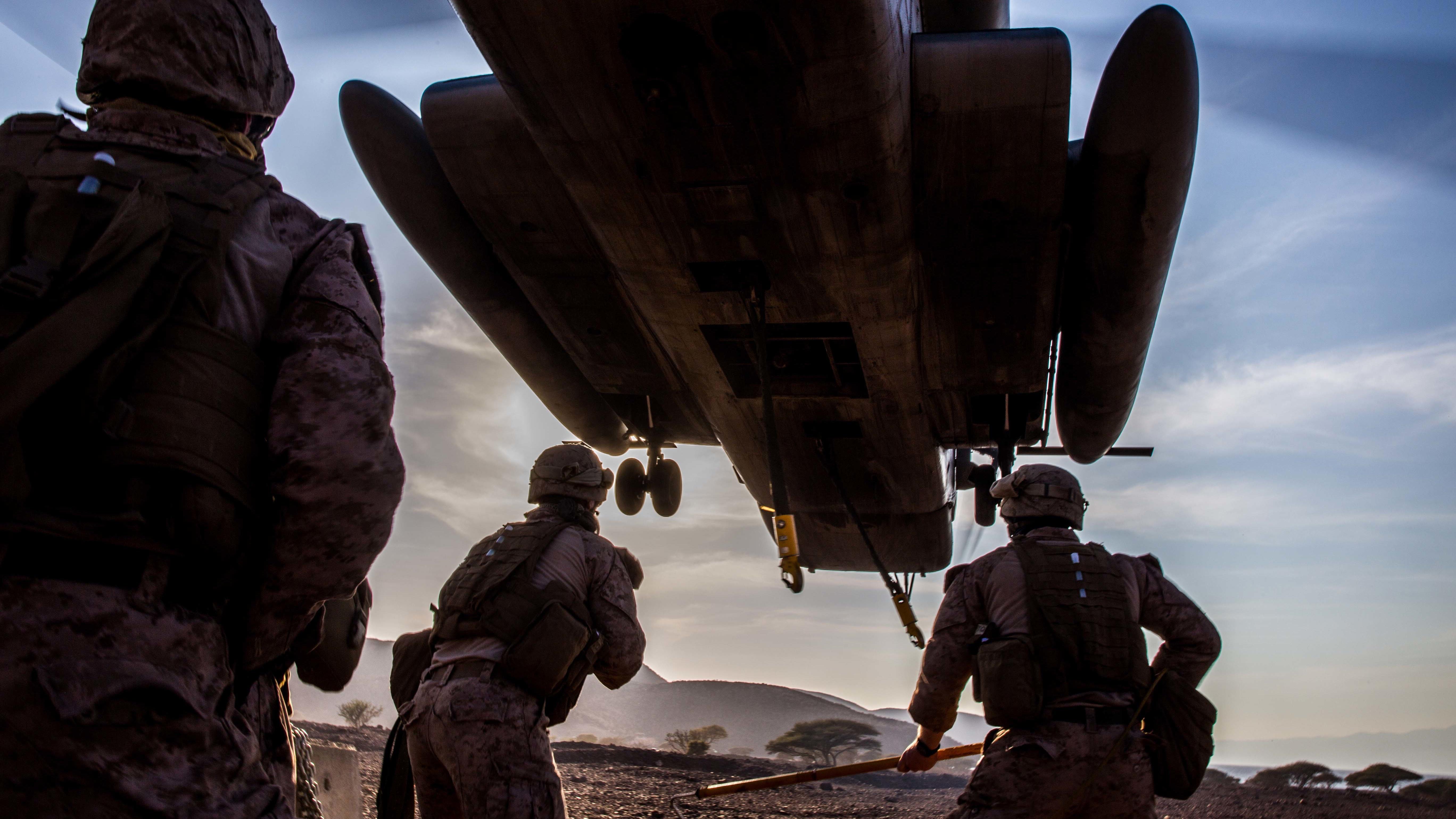 Free download high resolution image - free image free photo free stock image public domain picture -U.S. Marines prepare to attach a concrete barrier to a CH-53E