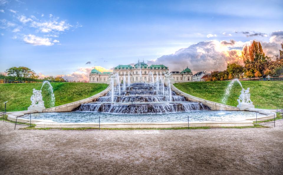 Free download high resolution image - free image free photo free stock image public domain picture  Fountain at castle Belvedere, Vienna, at a cloudy day