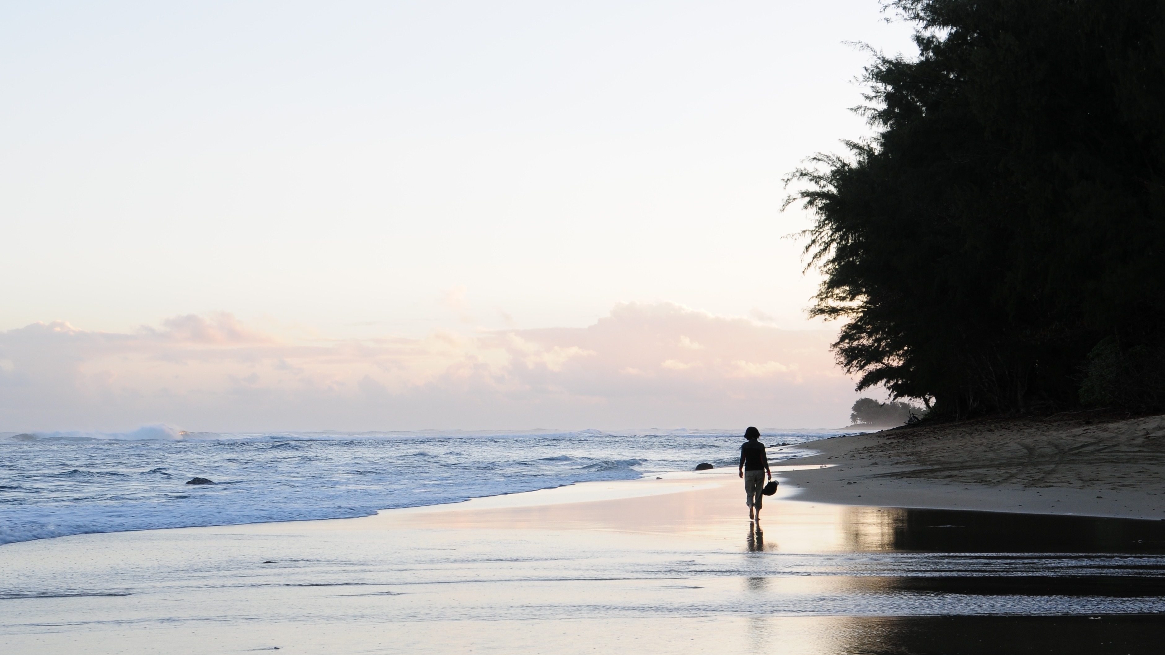 Free download high resolution image - free image free photo free stock image public domain picture -Silhouette of a person walking on the beach on Kauai