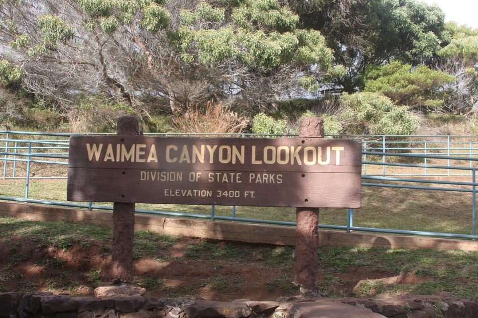 Free download high resolution image - free image free photo free stock image public domain picture  Waimea Canyon lookout sign, Kauai Island, Hawaii,