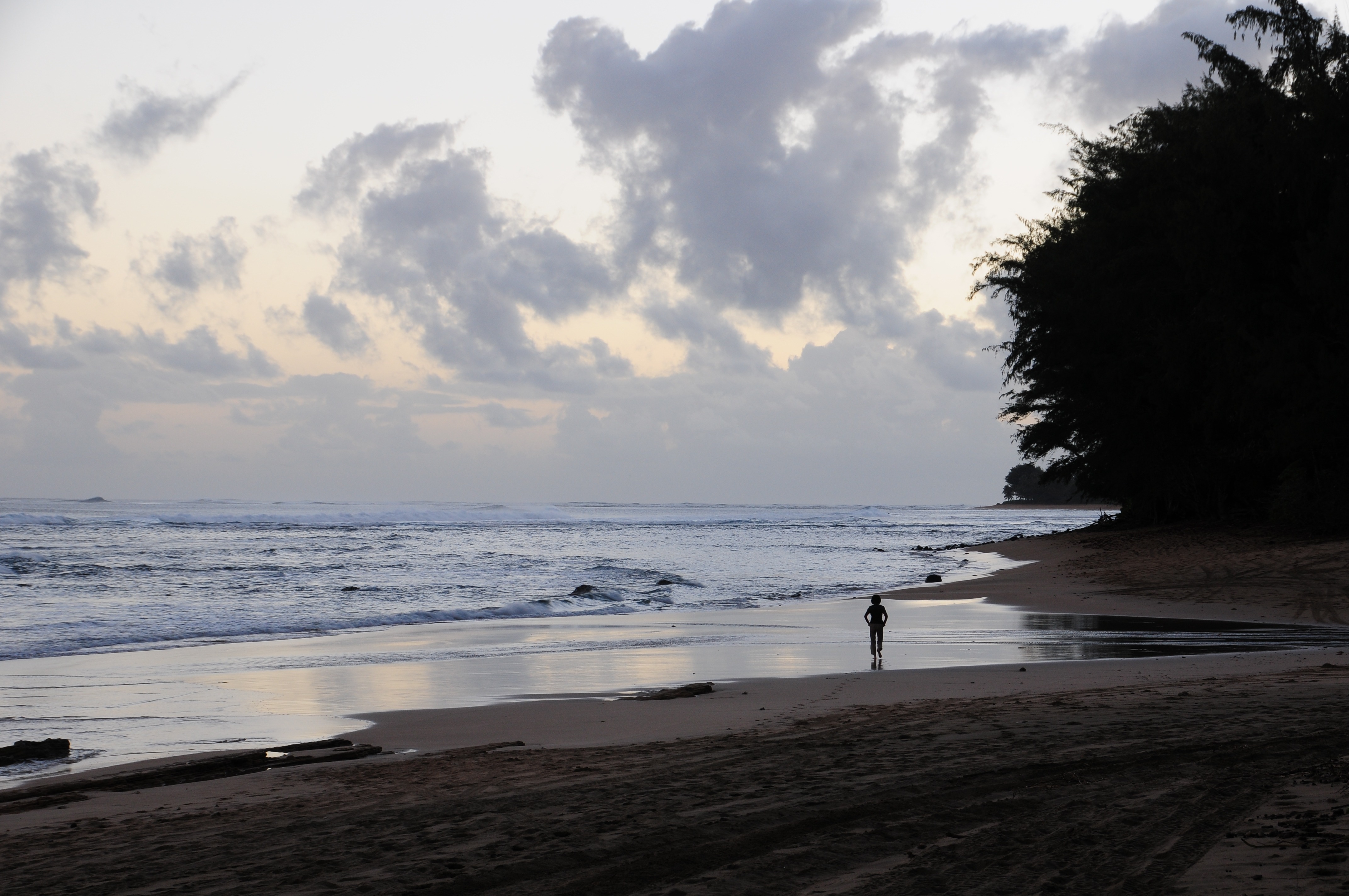 Free download high resolution image - free image free photo free stock image public domain picture -Silhouette of a person walking on the beach on Kauai