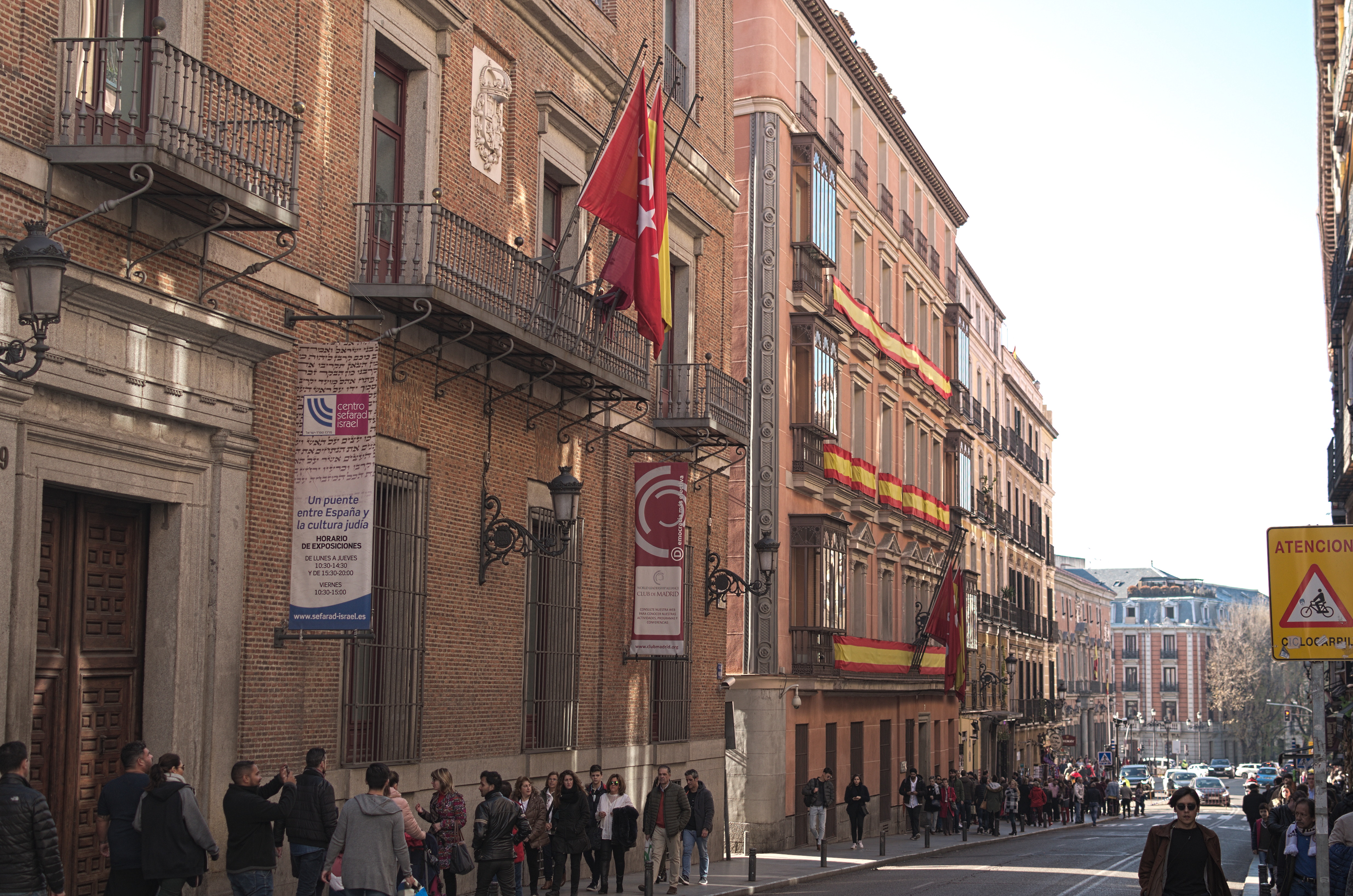 Free download high resolution image - free image free photo free stock image public domain picture -Main Street of Madrid adorned with flags of Spain