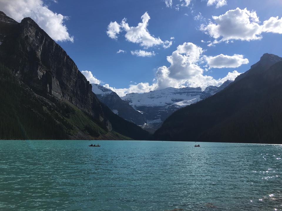 Free download high resolution image - free image free photo free stock image public domain picture  Canoes floating peacefully on the waters of Lake Louise