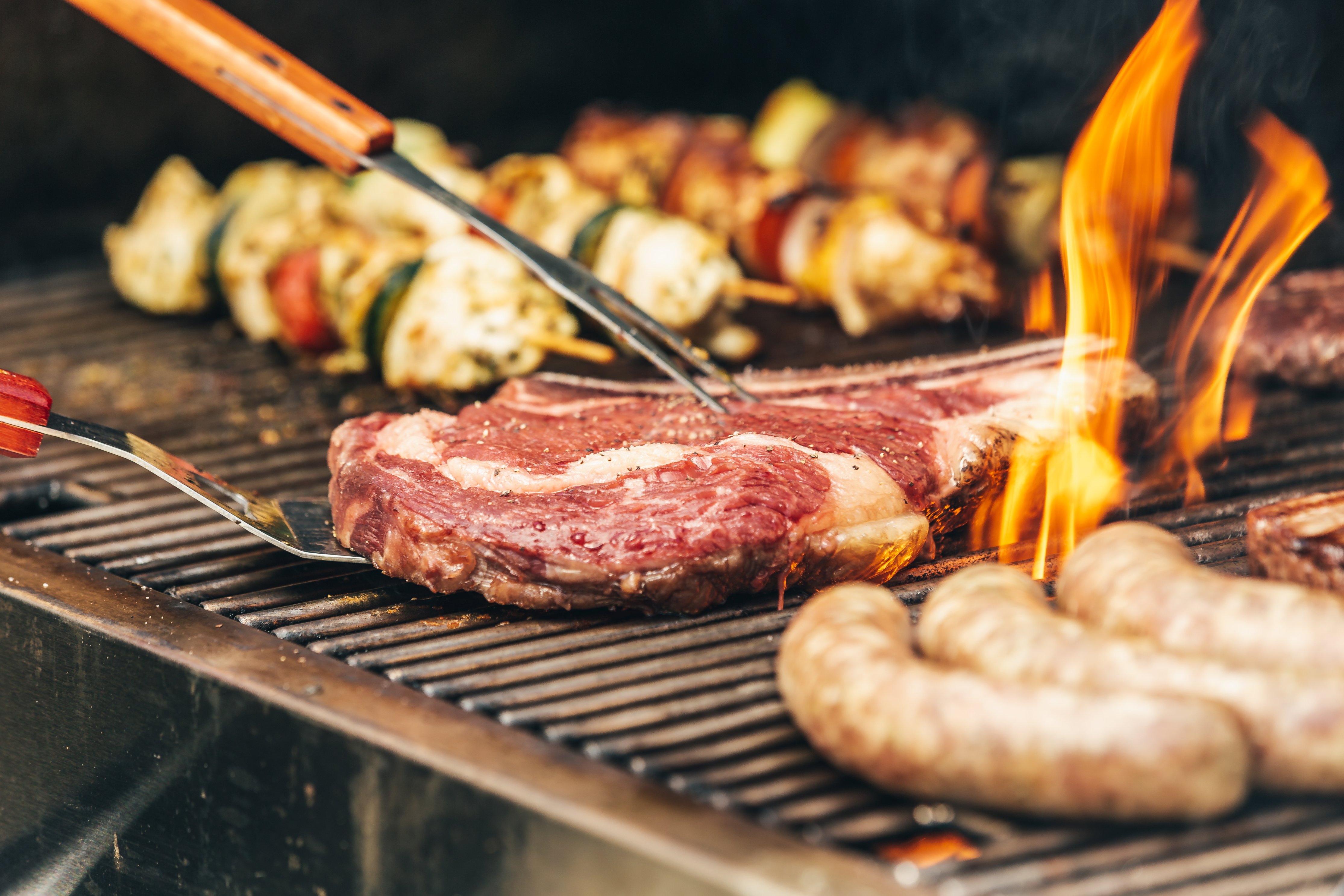 Free download high resolution image - free image free photo free stock image public domain picture -Flames lick the sides of a steak as it cooks on the grill