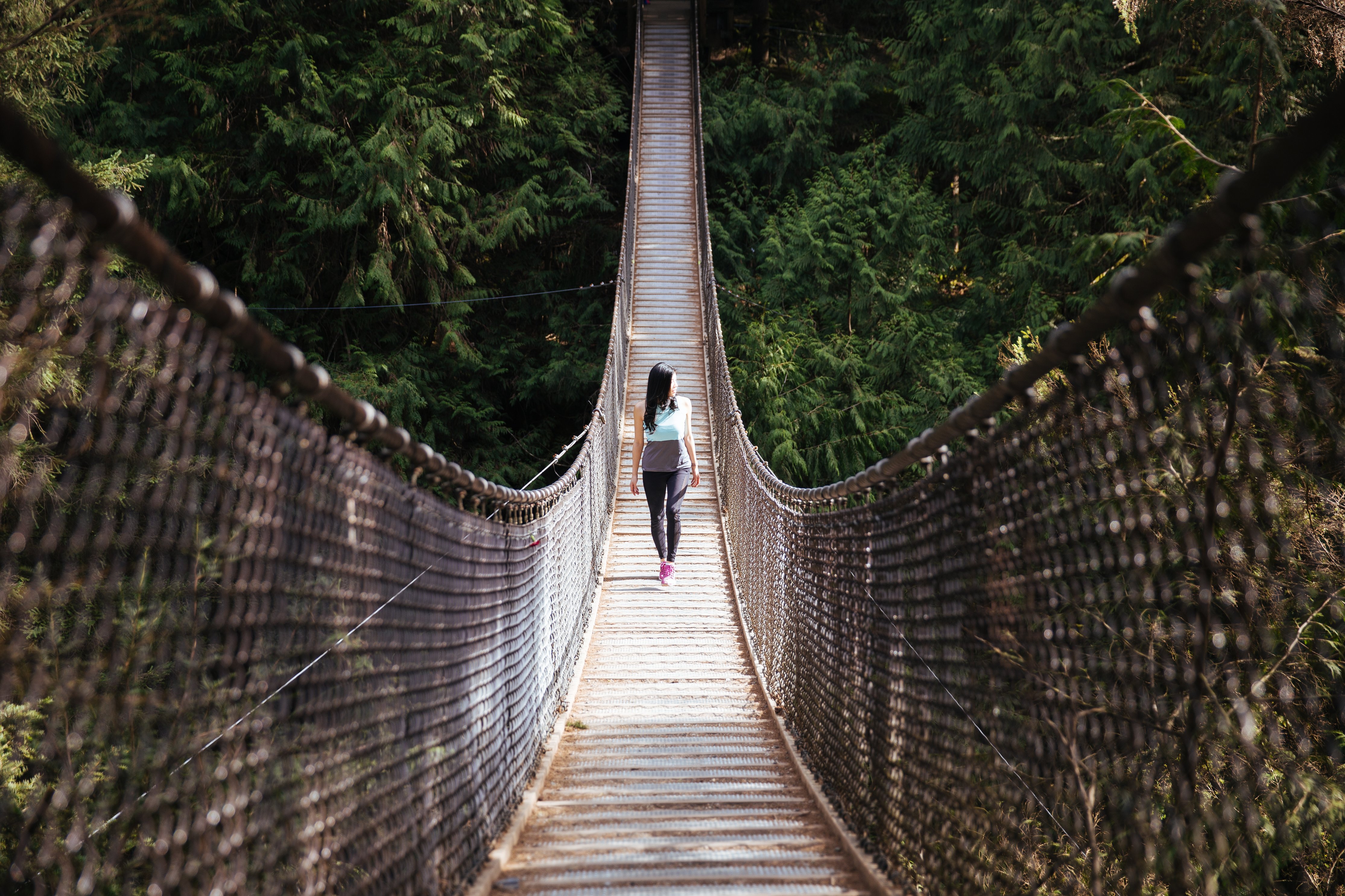 Free download high resolution image - free image free photo free stock image public domain picture -A woman walks across a suspended hiking bridge