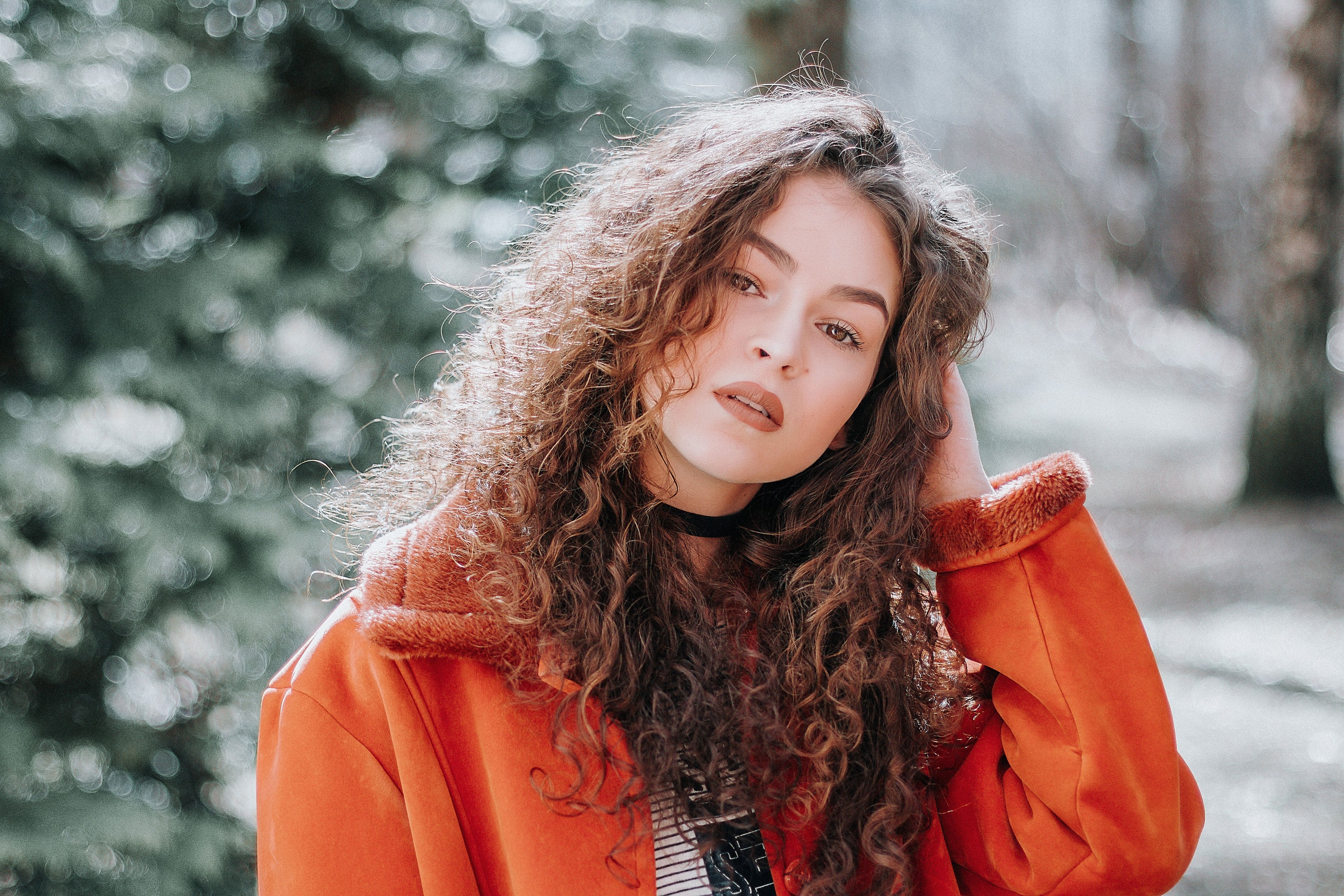 Free download high resolution image - free image free photo free stock image public domain picture -A young woman with long curly hair wears an orange winter jacket