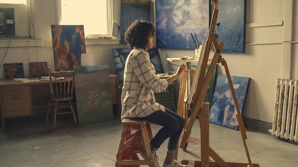 Free download high resolution image - free image free photo free stock image public domain picture  woman paints picture on canvas with oil paints in her studio