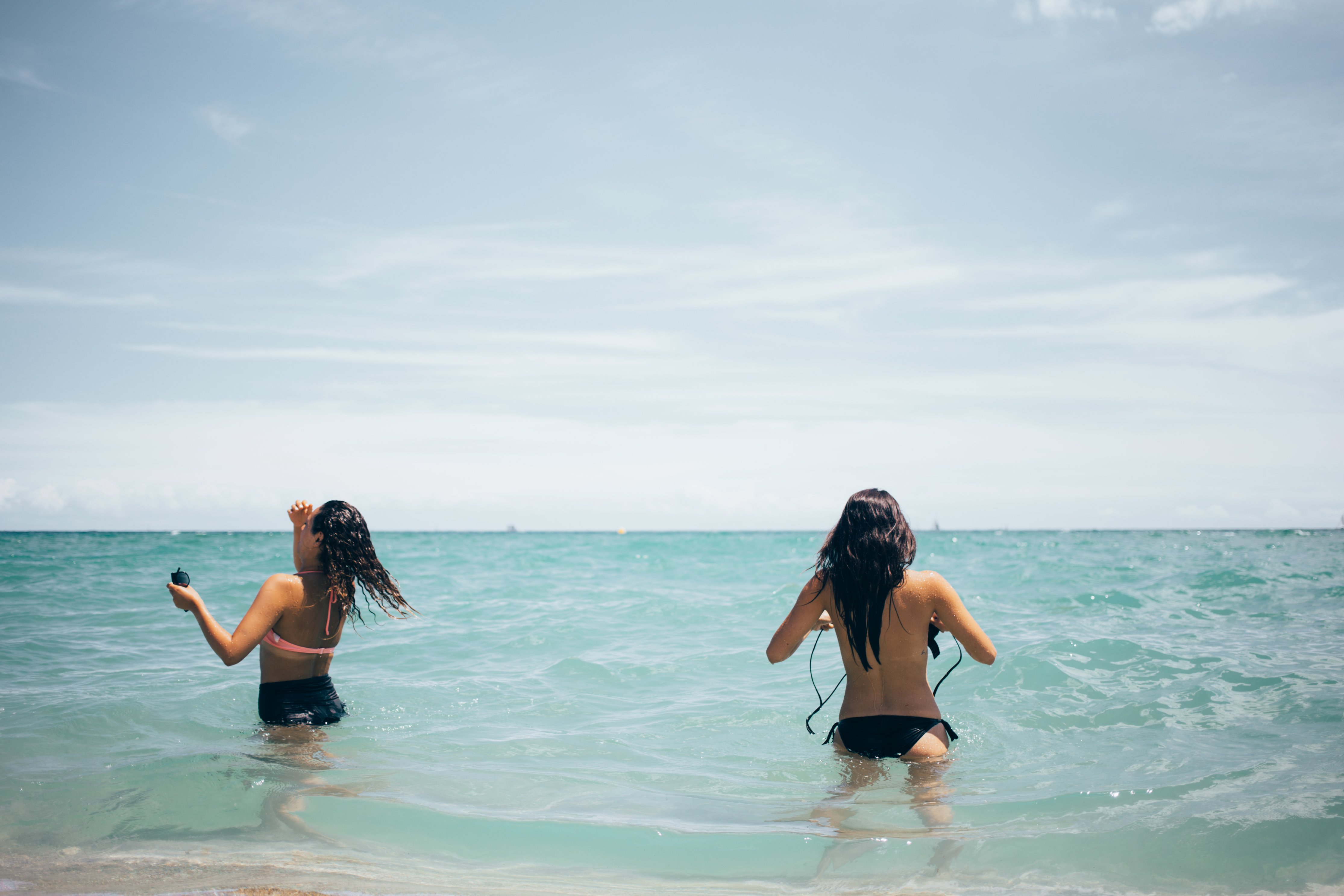 Free download high resolution image - free image free photo free stock image public domain picture -Rear view of two girl friends running on the beach