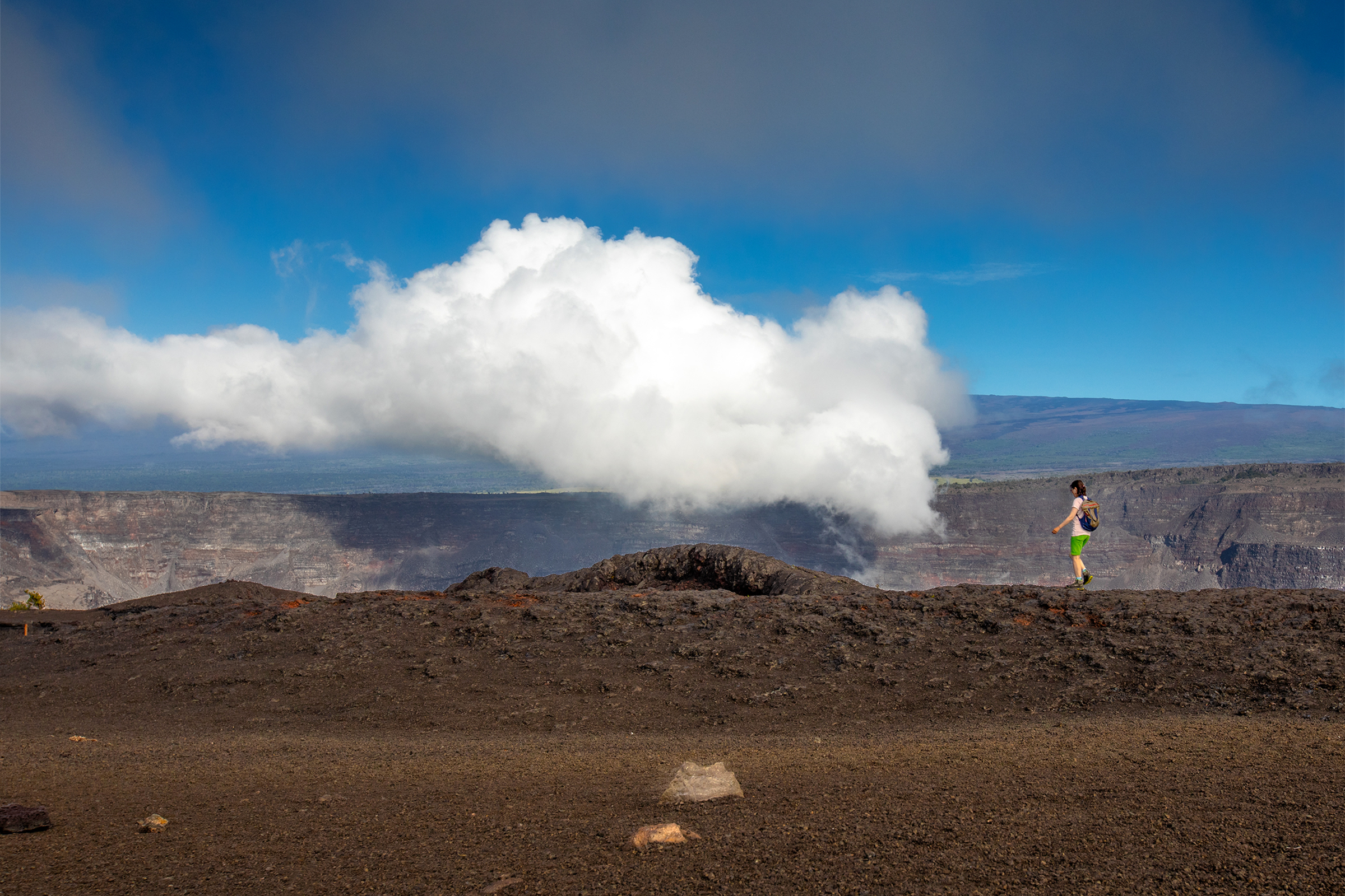 Free download high resolution image - free image free photo free stock image public domain picture -A visitor explores the fissure eruption from Kīlauea volcano